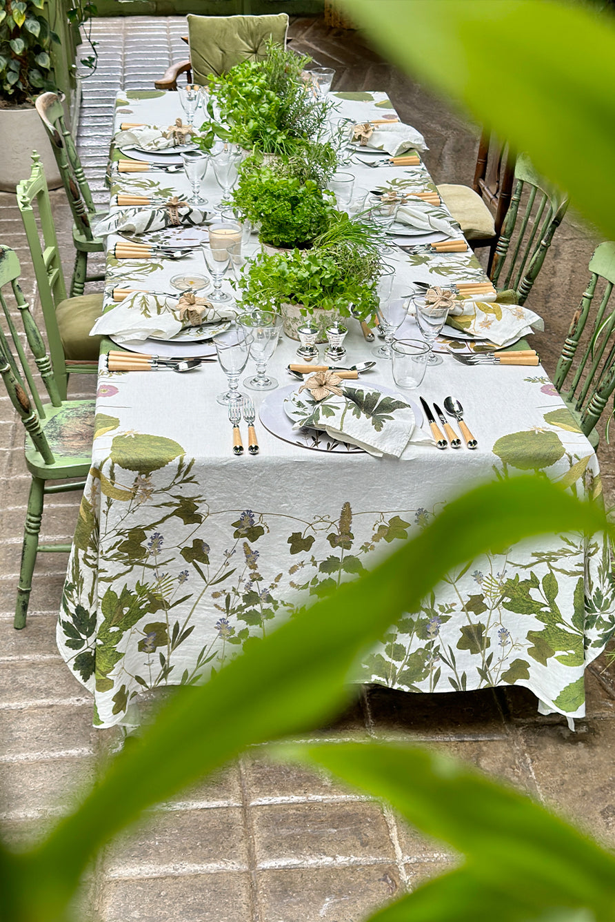 Herb Garden Linen Tablecloth