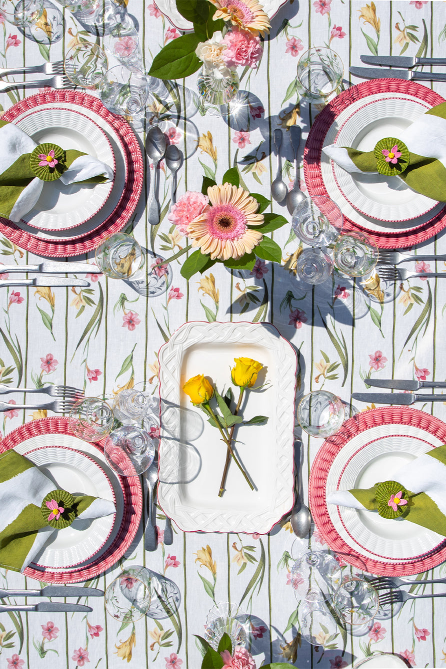 Rattan Effect Hand-Painted Brushed Bordeaux Dinner Plate, 27cm