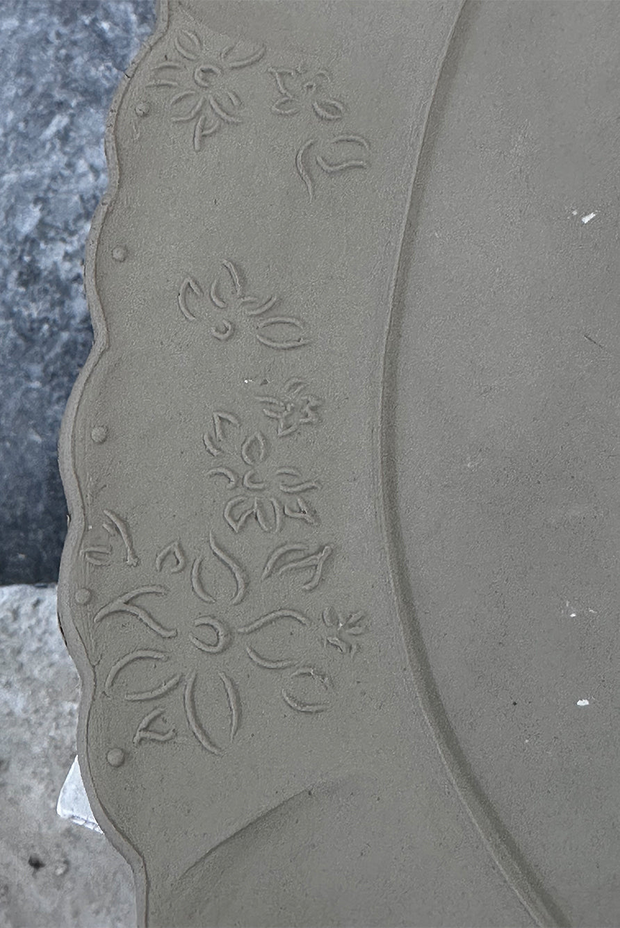 Bernadette's Falling Flower Green Oval Platter, 46cm