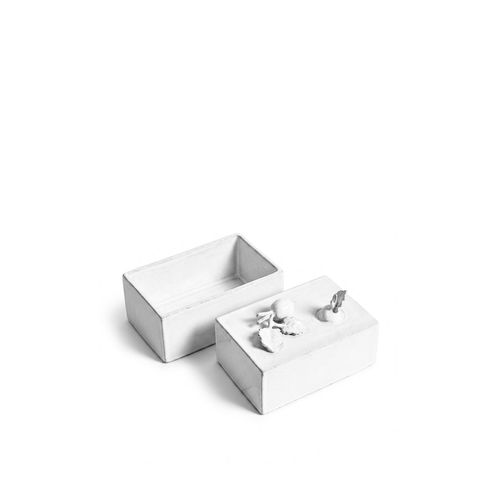 White Ceramic Radish Rectangular Butter Dish by Astier de Villatte, 13cm