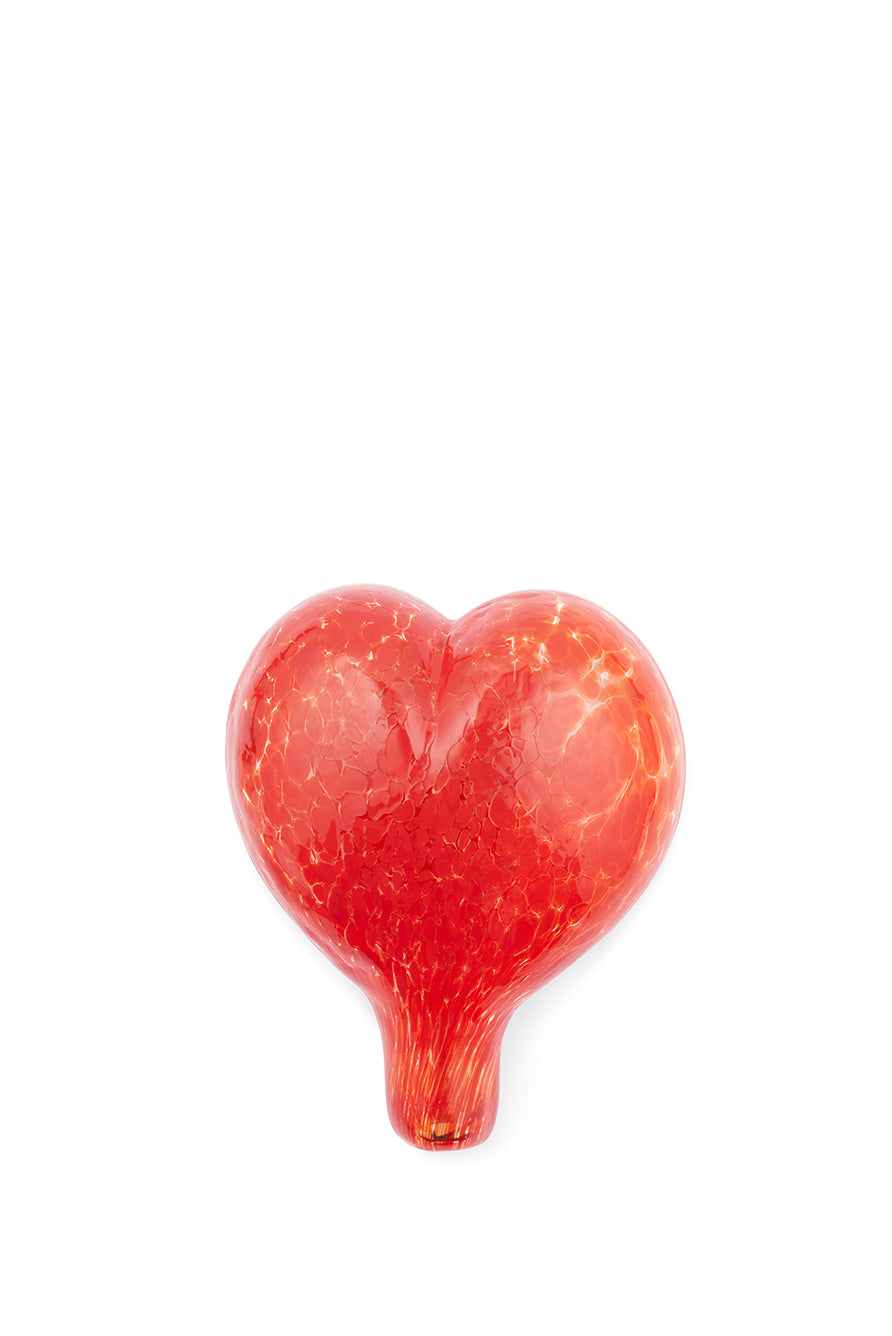 Glass Heart Bottle Stopper in Red, 10cm