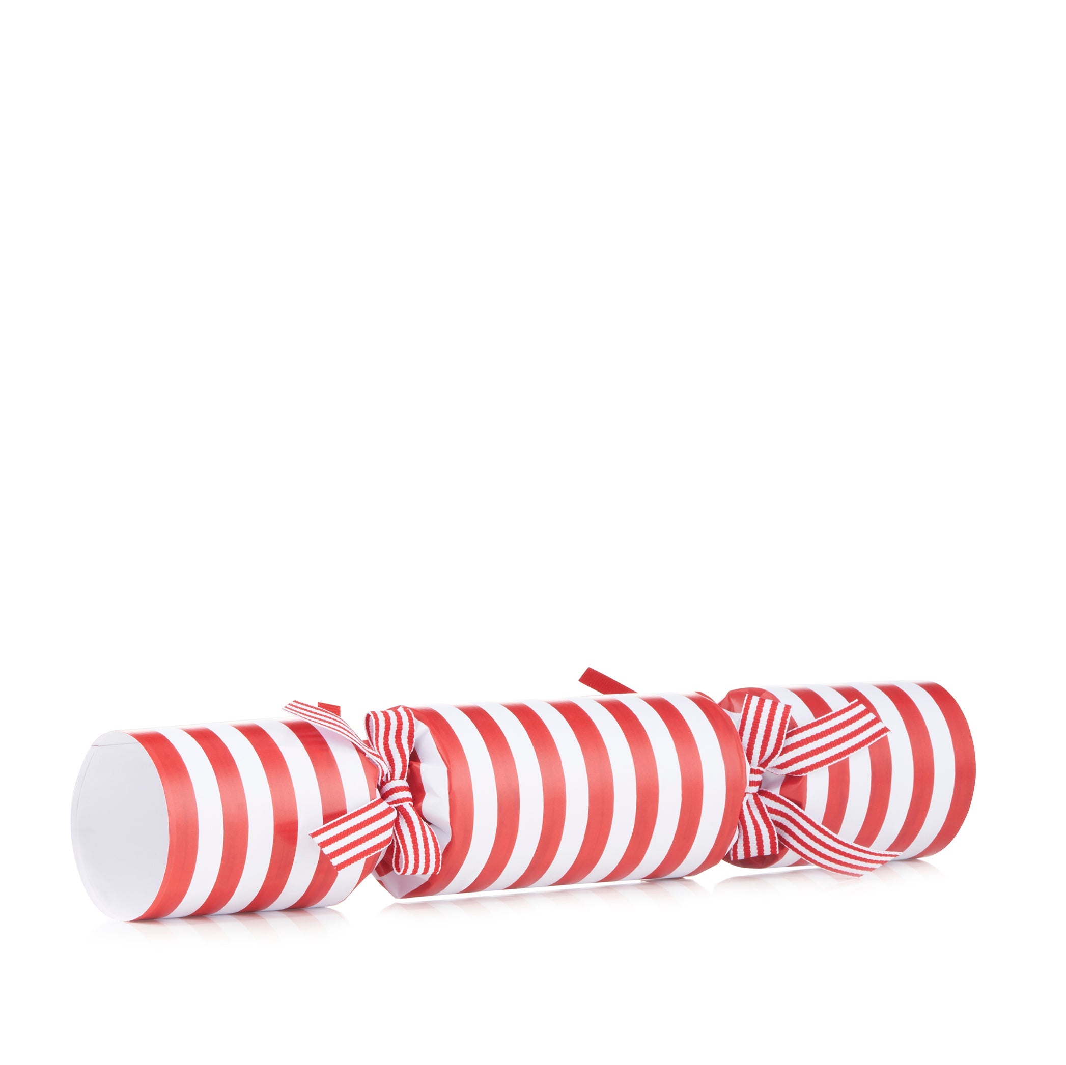 Christmas Crackers in Red Stripe, Set of Six (UK ONLY)