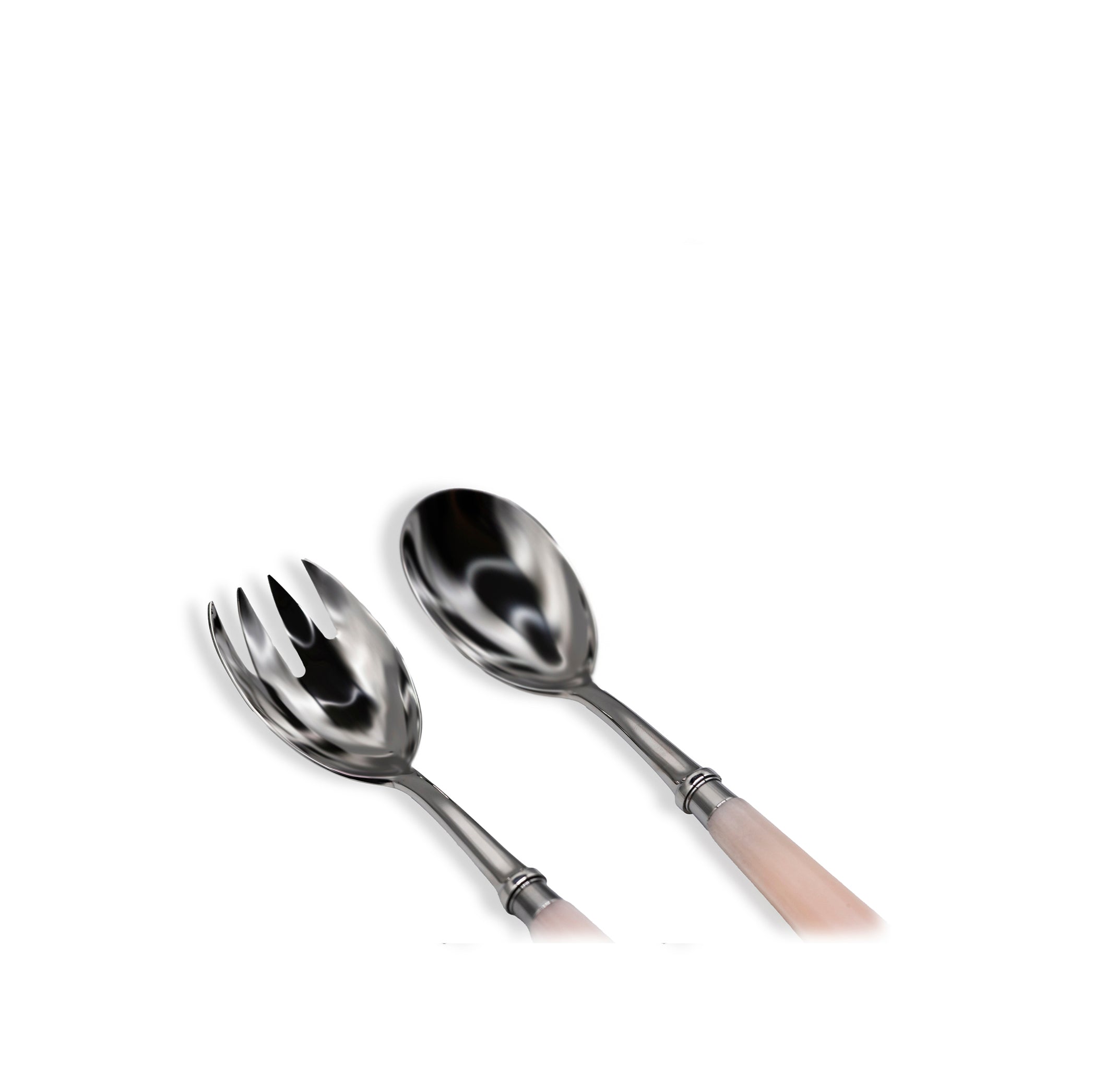 Ravel Faux Rose Quartz Stainless Salad Serving Set