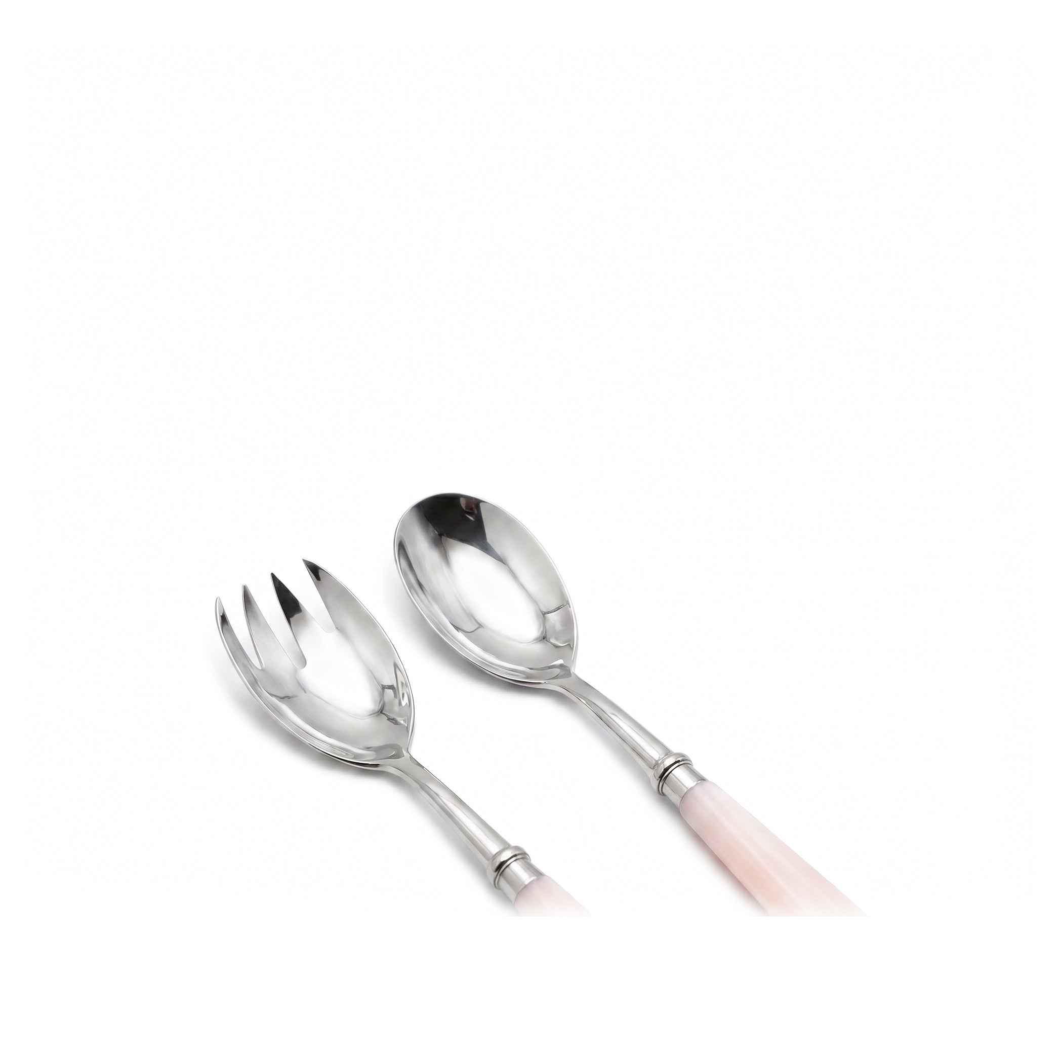 Ravel Faux Rose Quartz Stainless Salad Serving Set