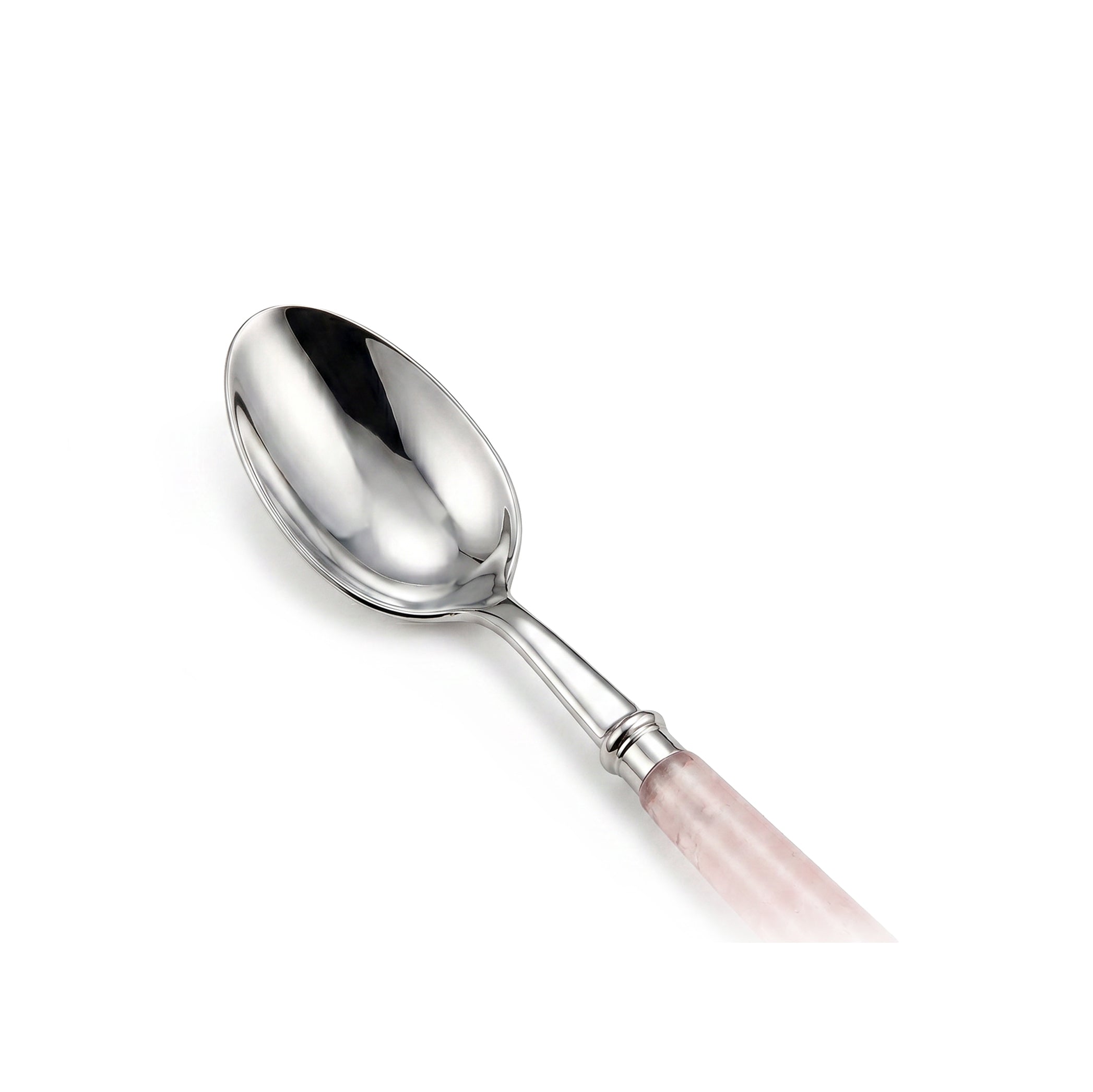 Ravel Faux Rose Quartz Stainless Serving Spoon
