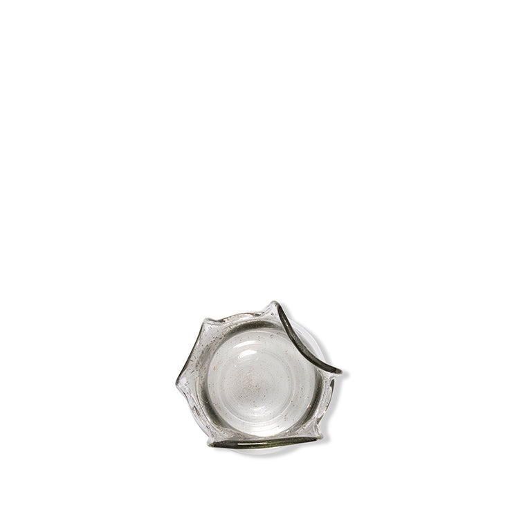 Ruffle Edge Recycled Glass Clear Vase, Medium