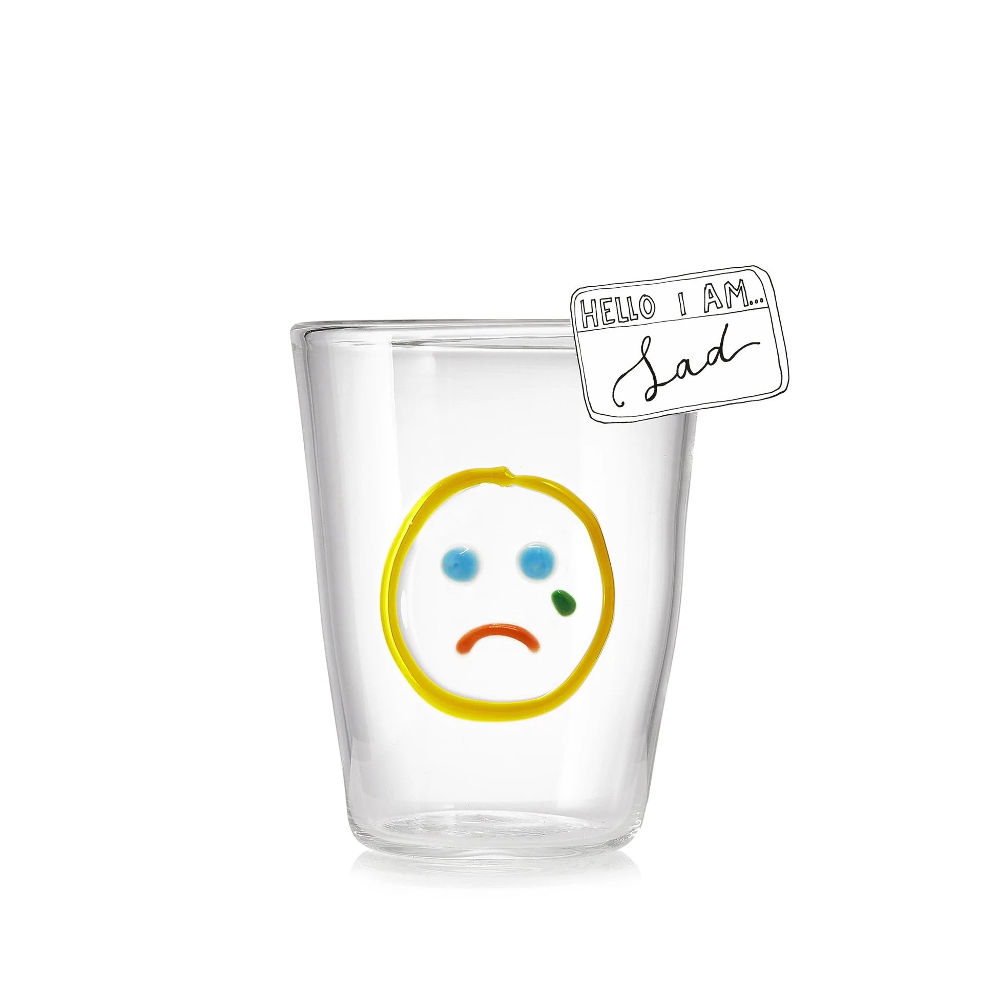 Handblown Glass 'Sad' Mood Tumbler