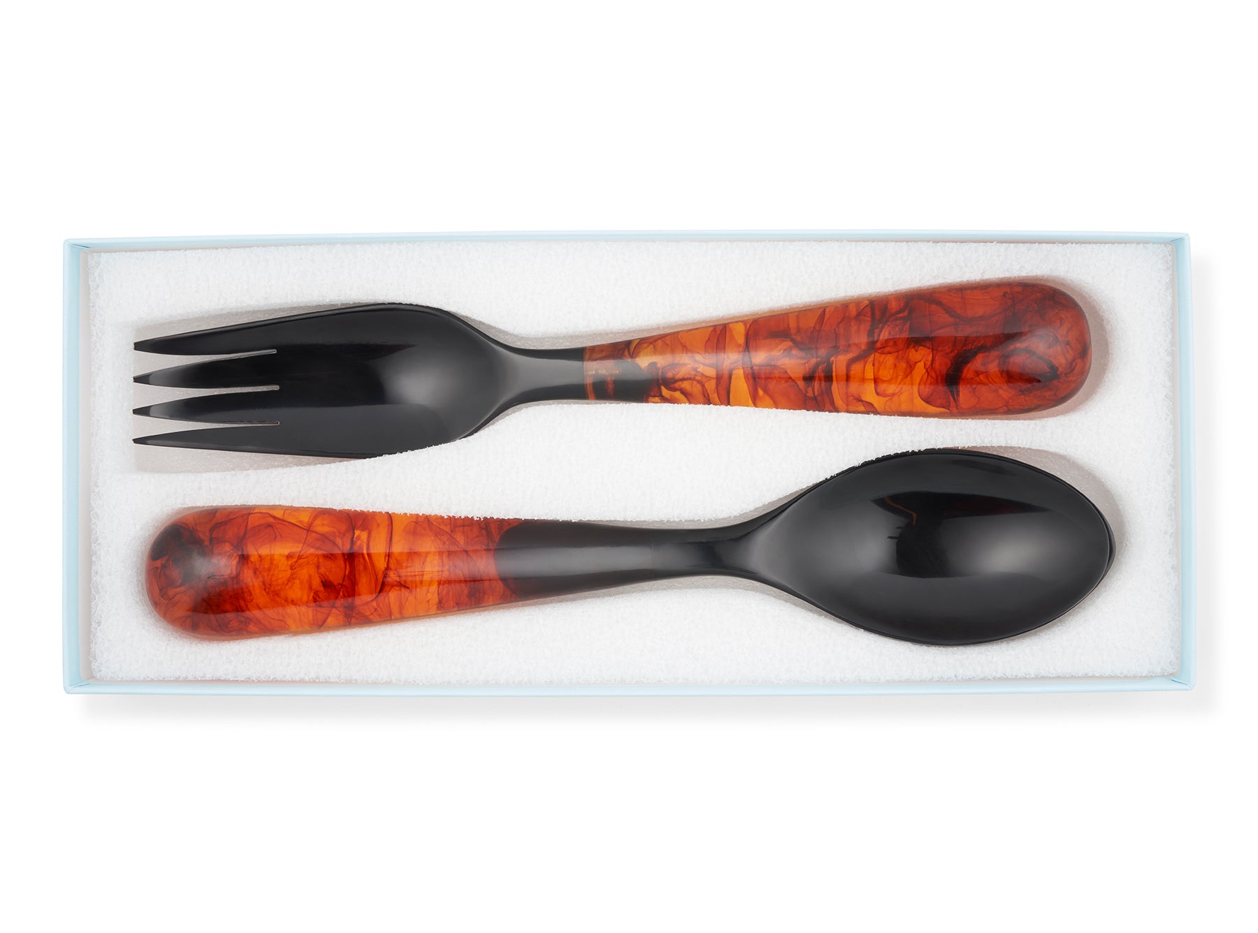 Pair of Resin Salad Servers in Tortoiseshell, 33cm