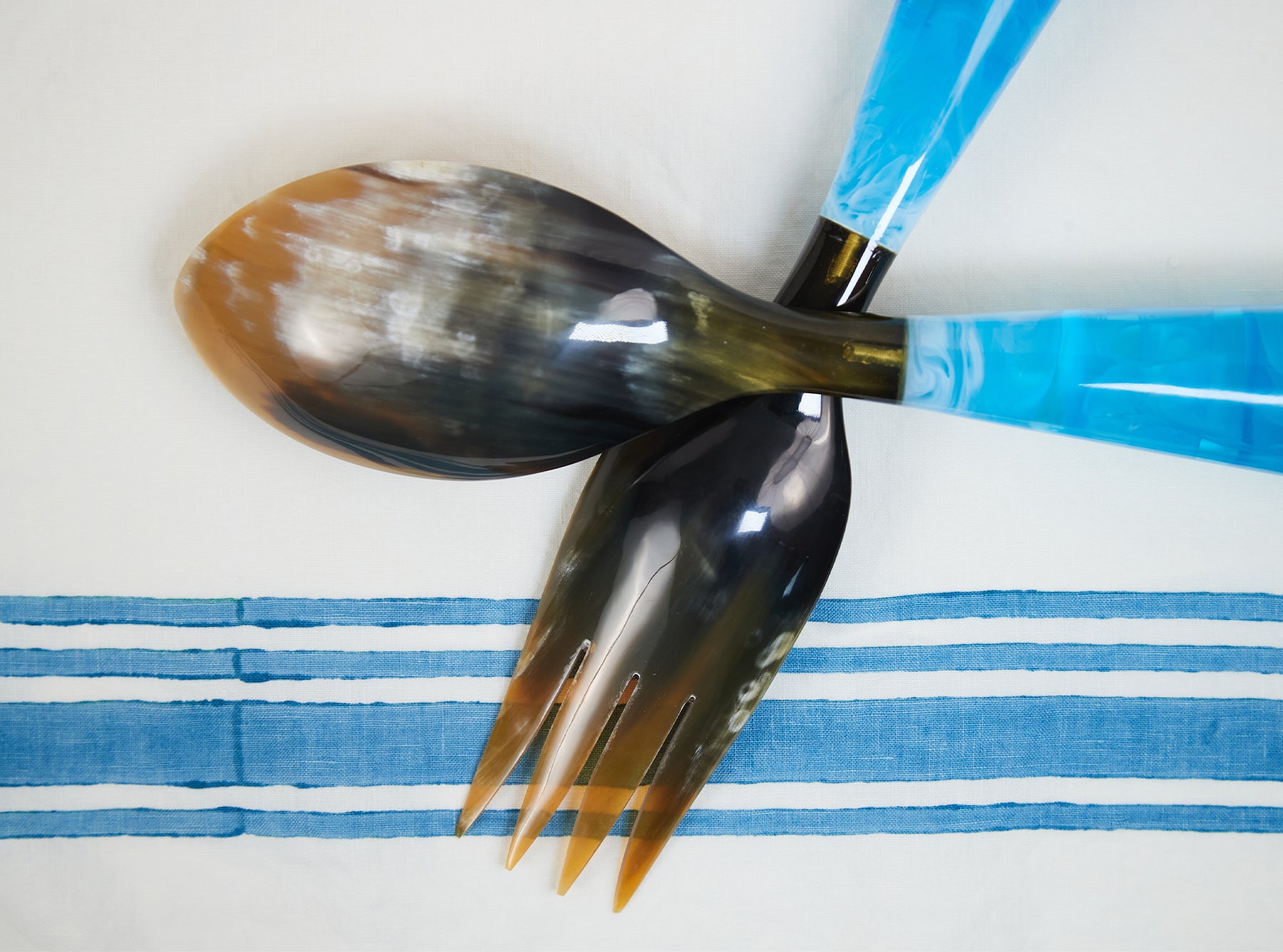 Pair of Resin Salad Servers in Ice Blue, 33cm