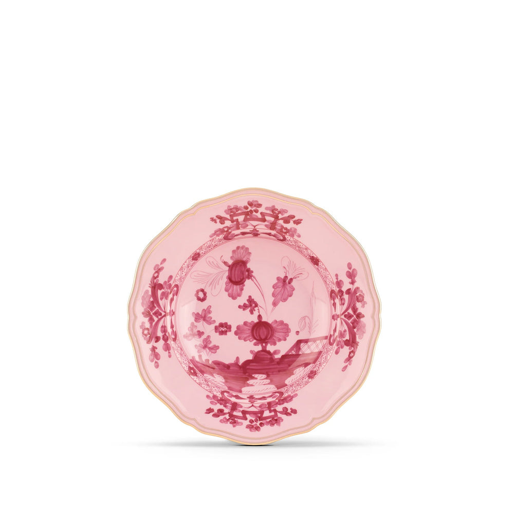 Ginori 1735 Oriente Italiano Pink Gold Rim Soup Plate, Set of 2, 24cm