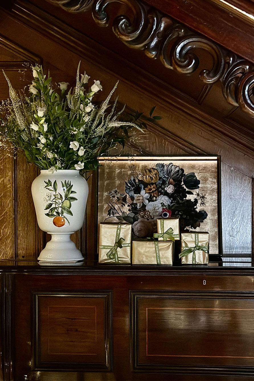 Gold Leaf 'Still Life 1815' Rectangular Lacquered Tray, 50cm x 40cm