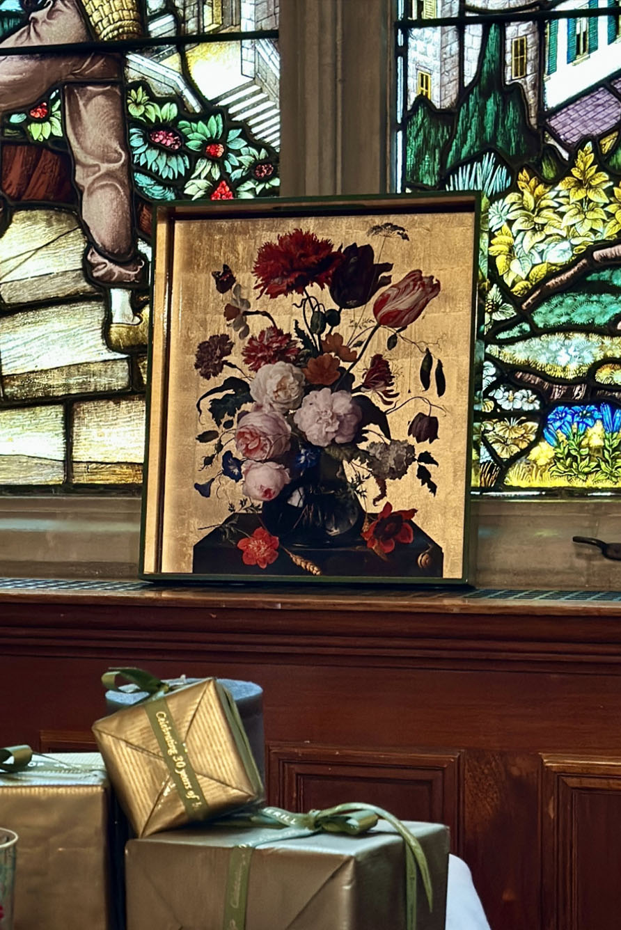 Gold Leaf 'Still Life 1815' Rectangular Lacquered Tray, 40cm x 23cm