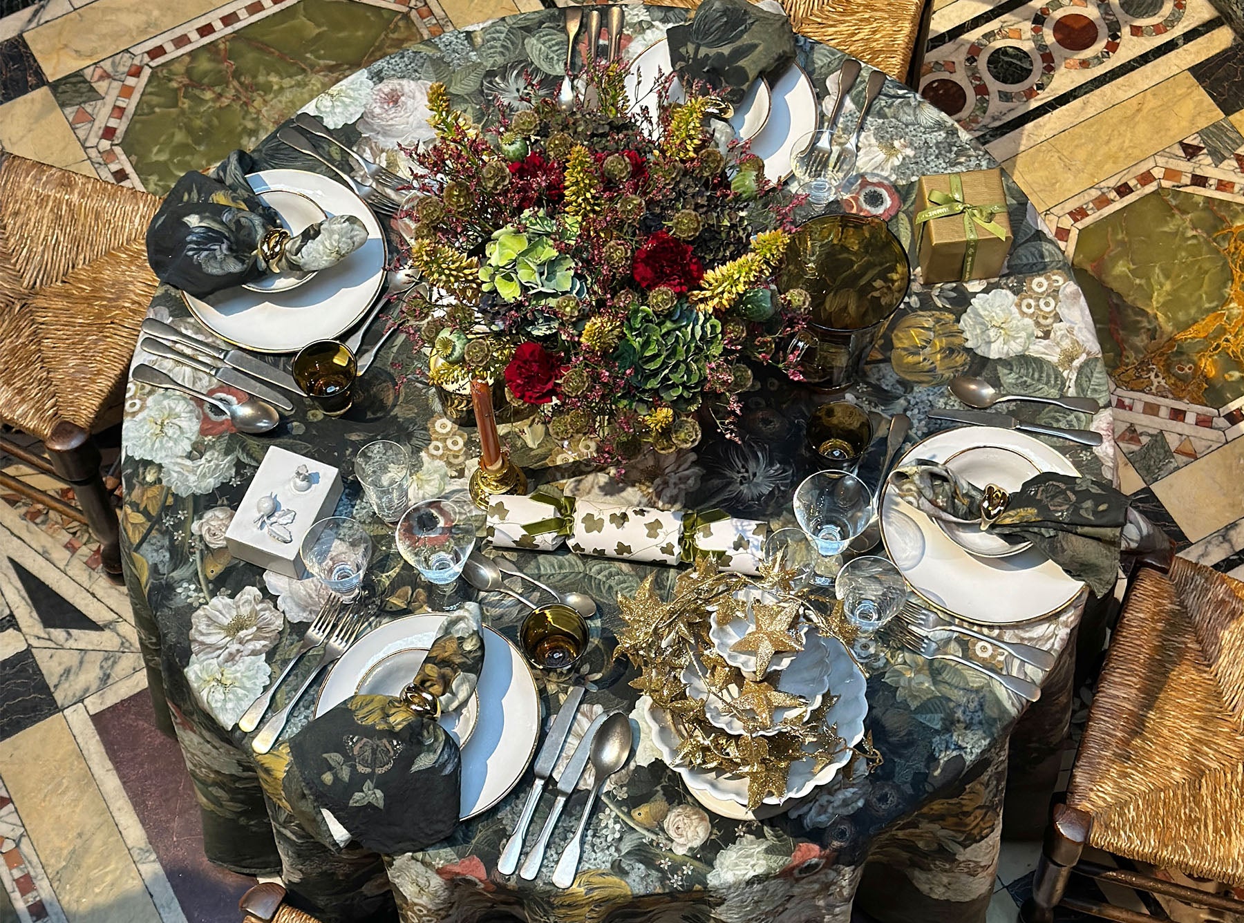 'Still Life 1815' Round Linen Tablecloth, 260cm