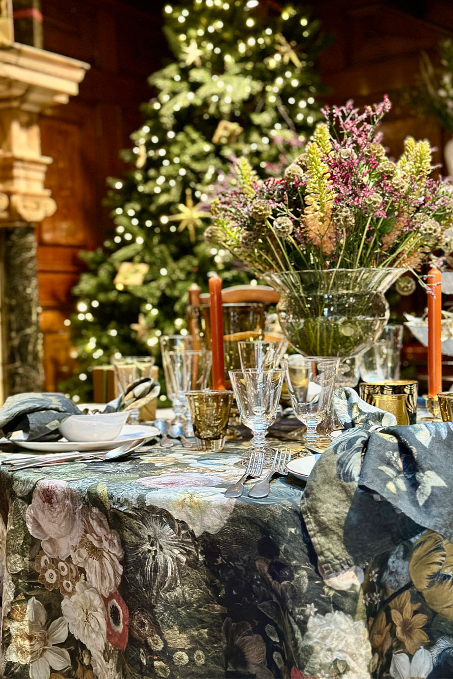 'Still Life 1815' Round Linen Tablecloth, 260cm