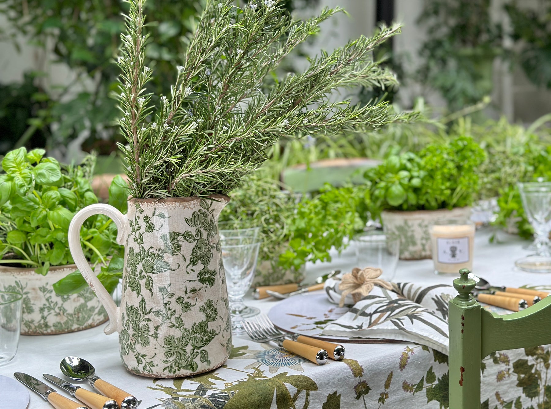 'Herb Garden' Linen Tablecloth