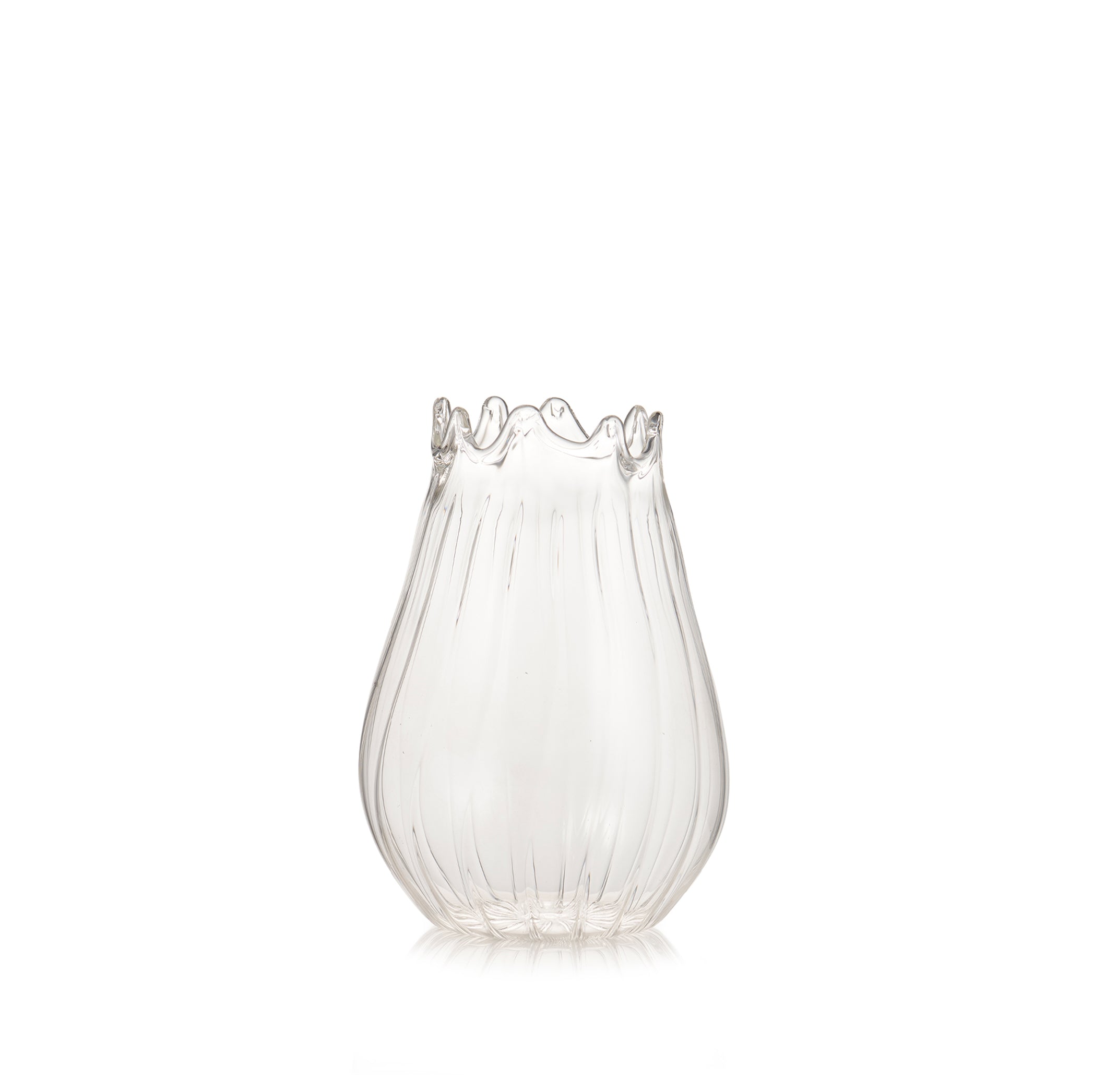 Handblown Glass Pomegranate Stripe Bud Vase