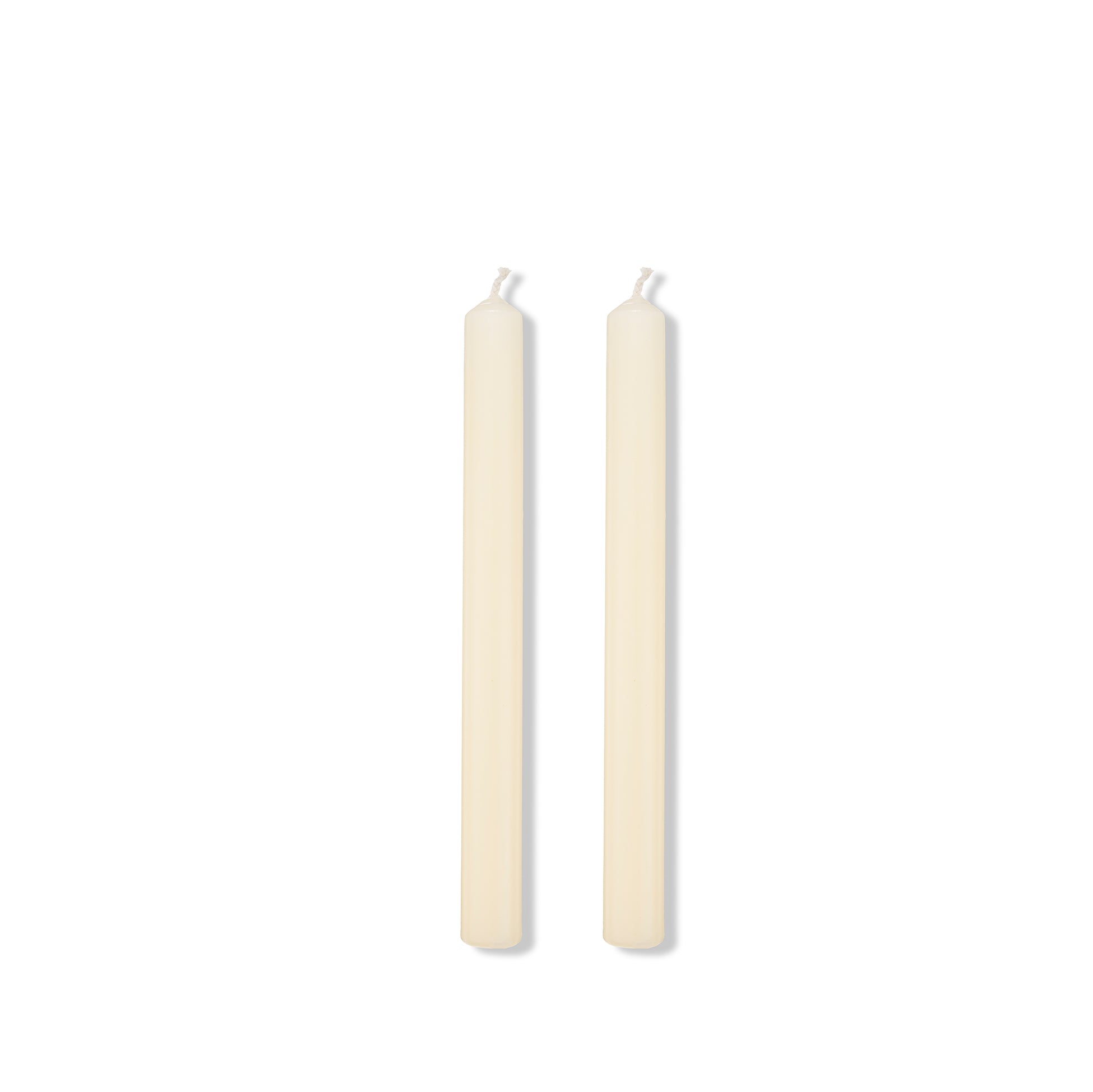 S&B Set of 2 Straight Candles in Ivory, 25cm