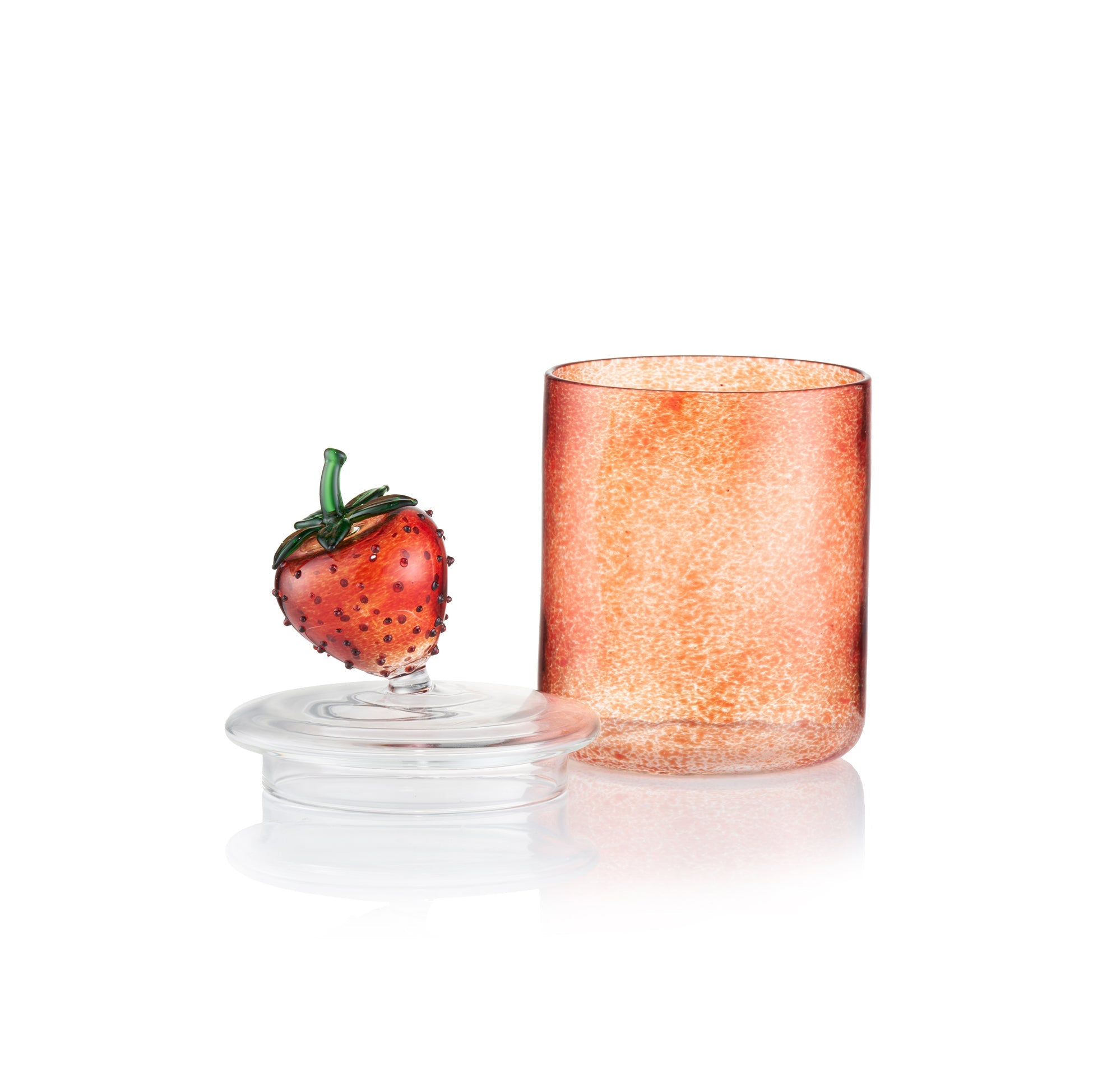 Exclusive Handblown Glass Strawberry Jar, 17cm