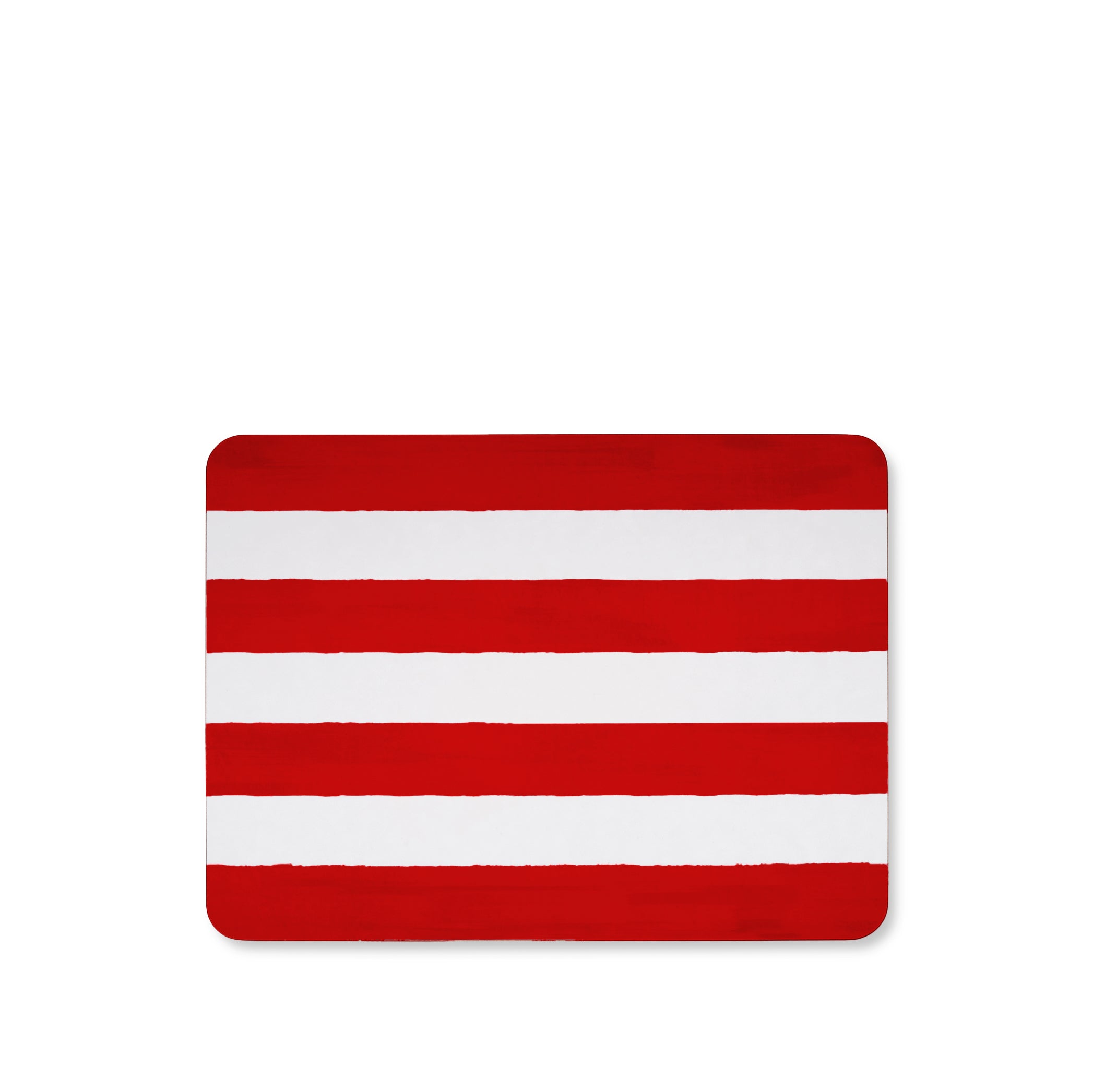 'Stripe' Cork-Backed Placemat in Red, 29 x 38cm