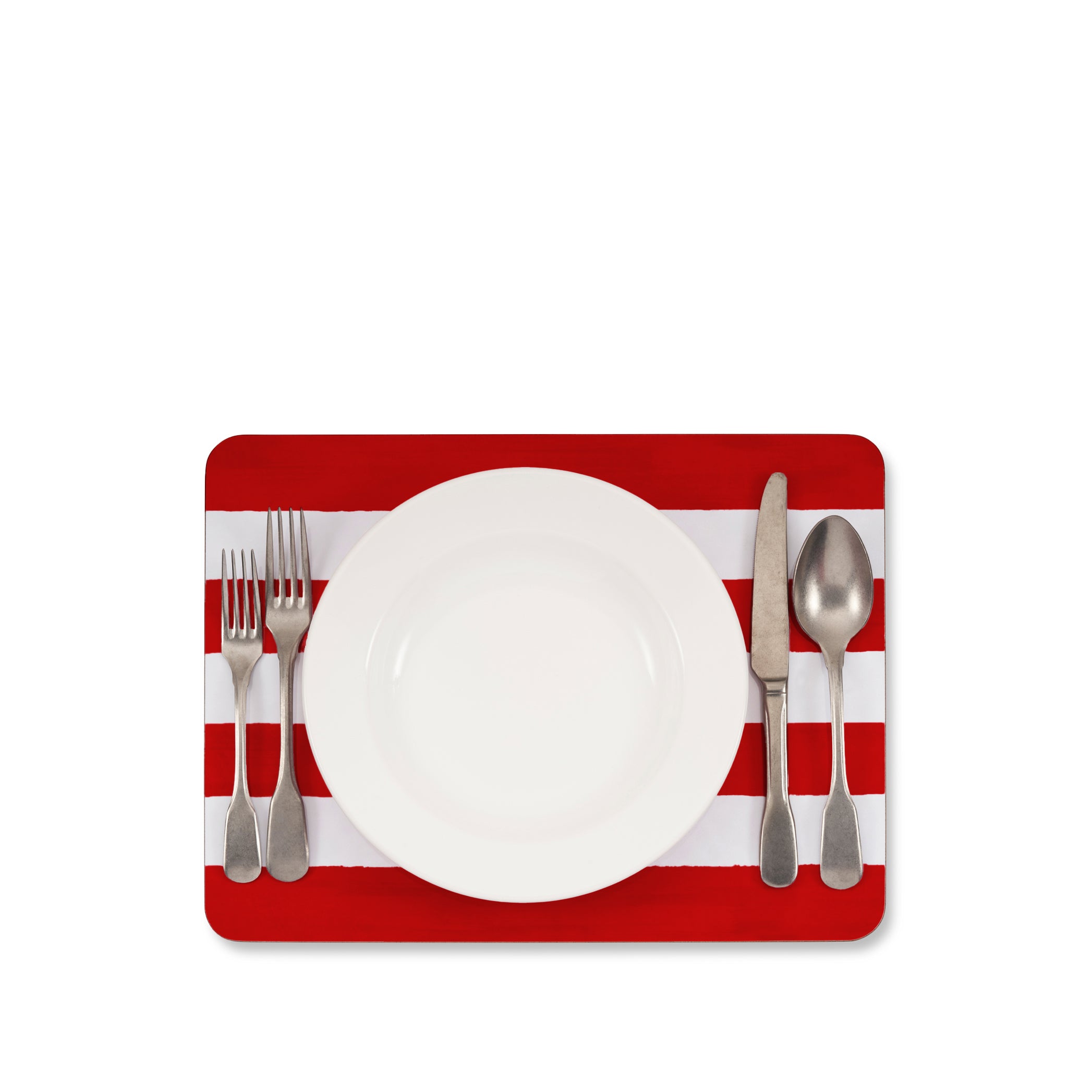 Stripe Cork-Backed Placemat in Claret Red