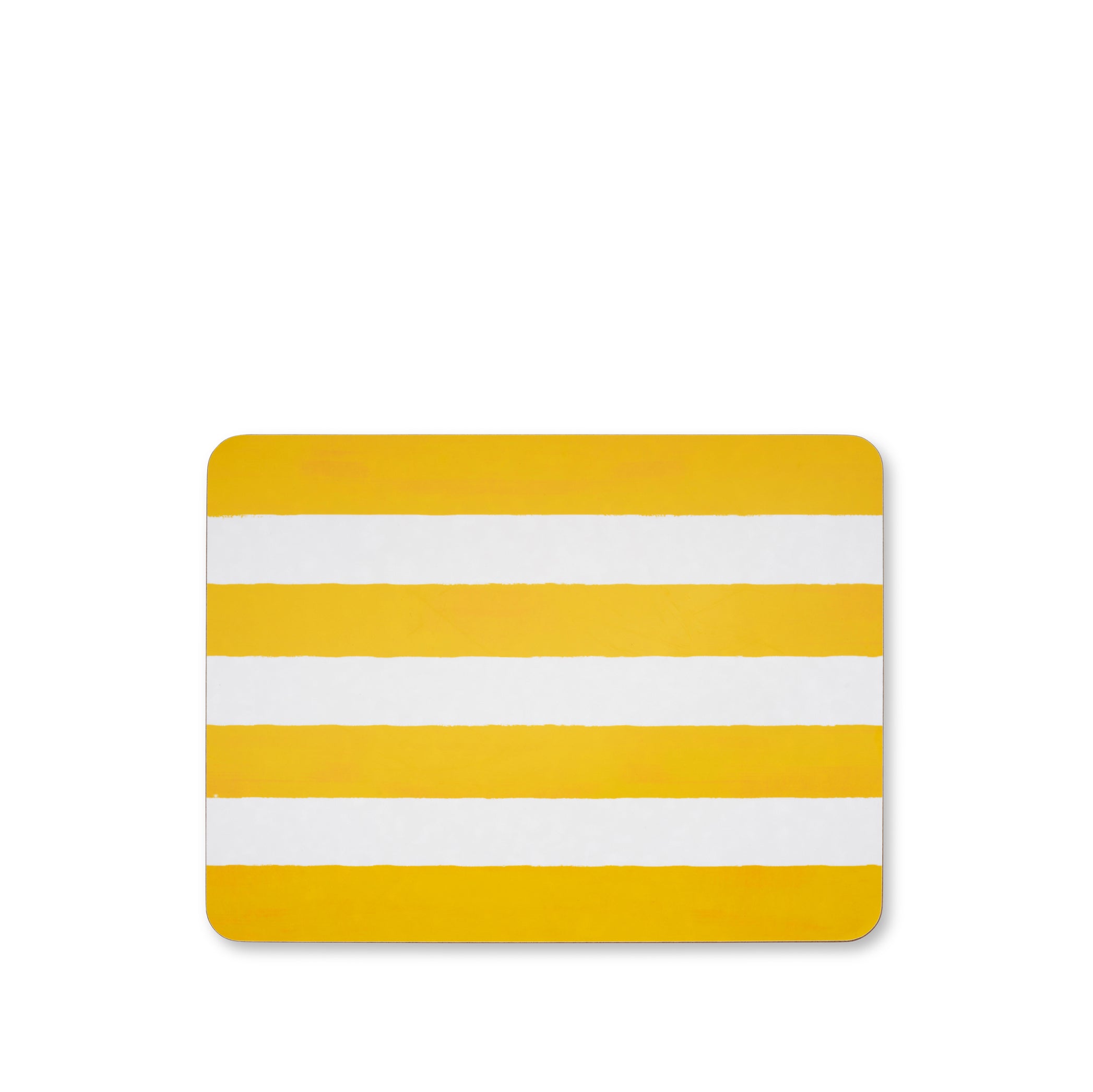 Stripe Cork-Backed Placemat in Lemon Yellow