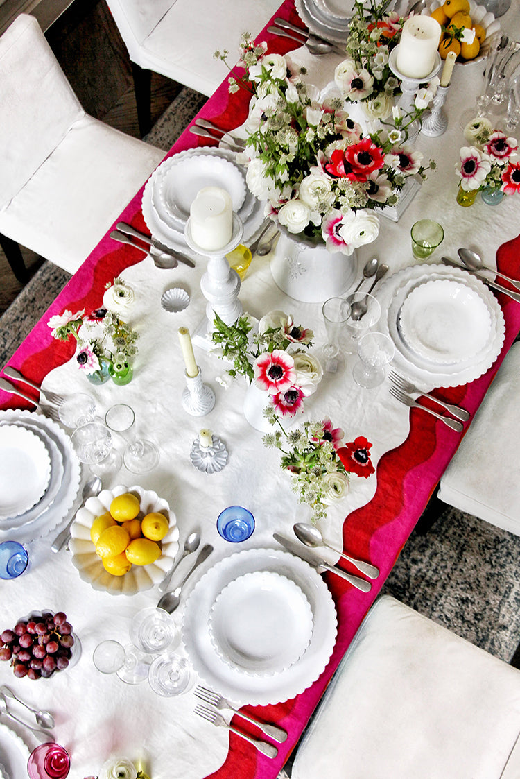 Sunrise Rainbow Linen Tablecloth in Multicolours