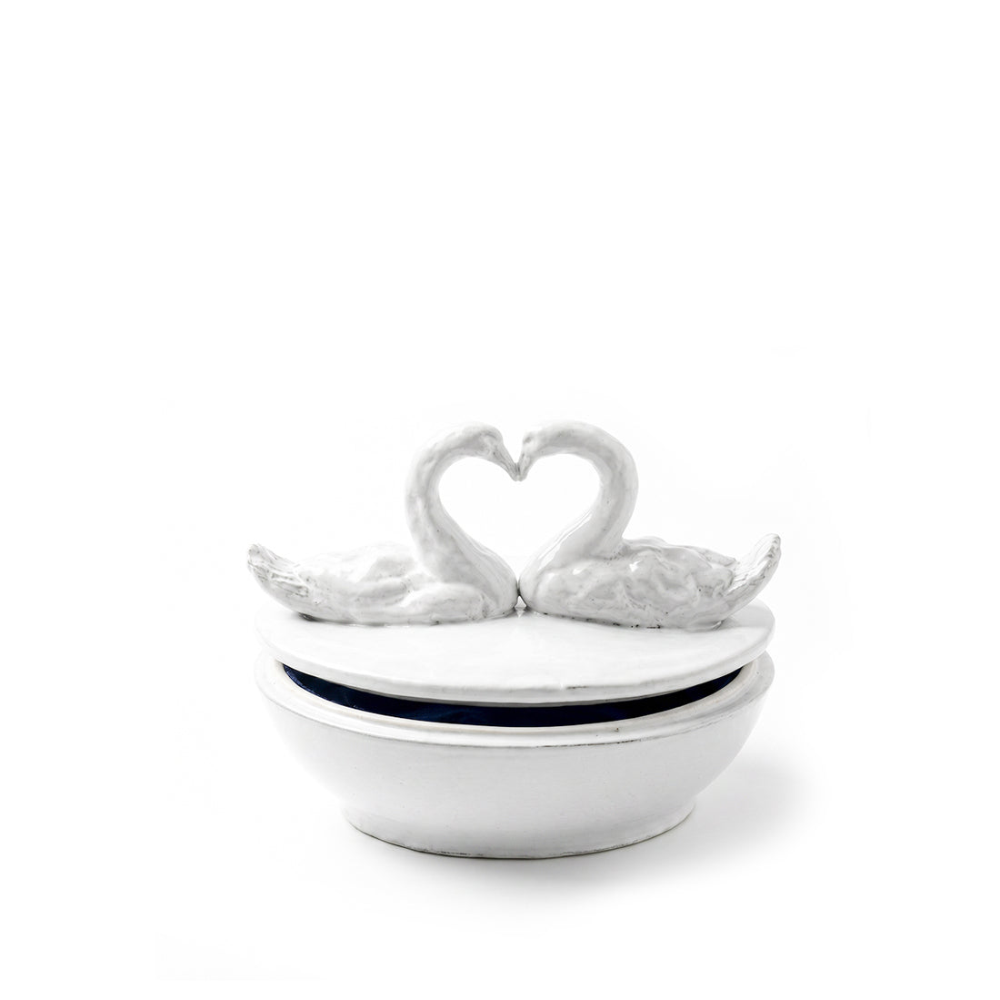 White Ceramic Cygne Swan Box by Astier de Villatte, 27cm