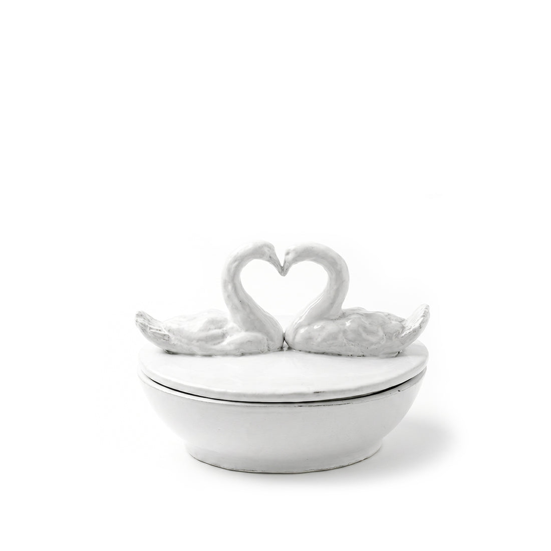 White Ceramic Cygne Swan Box by Astier de Villatte, 27cm