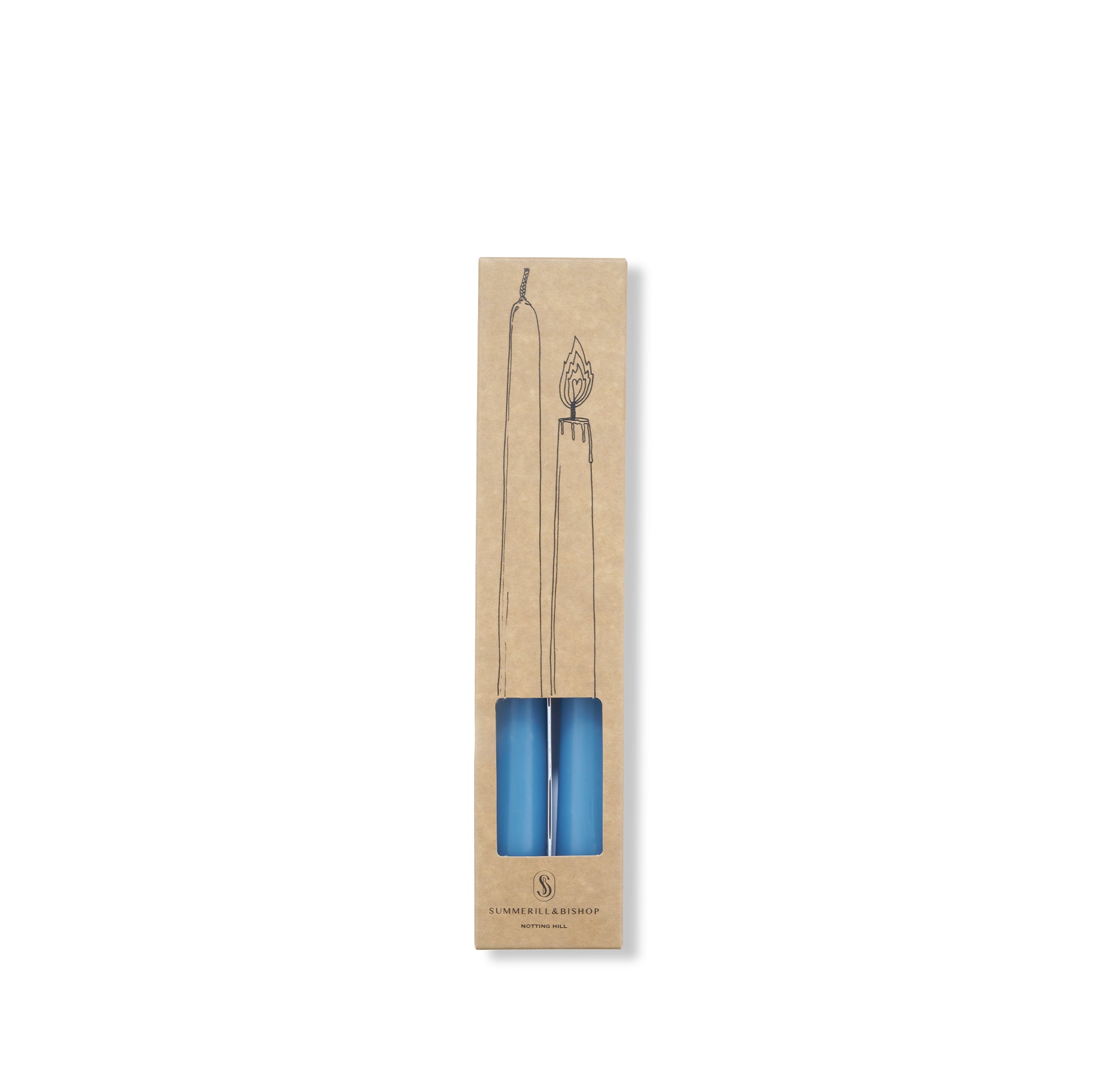 S&B Set of 2 Tapered Candles in Blue, 25cm