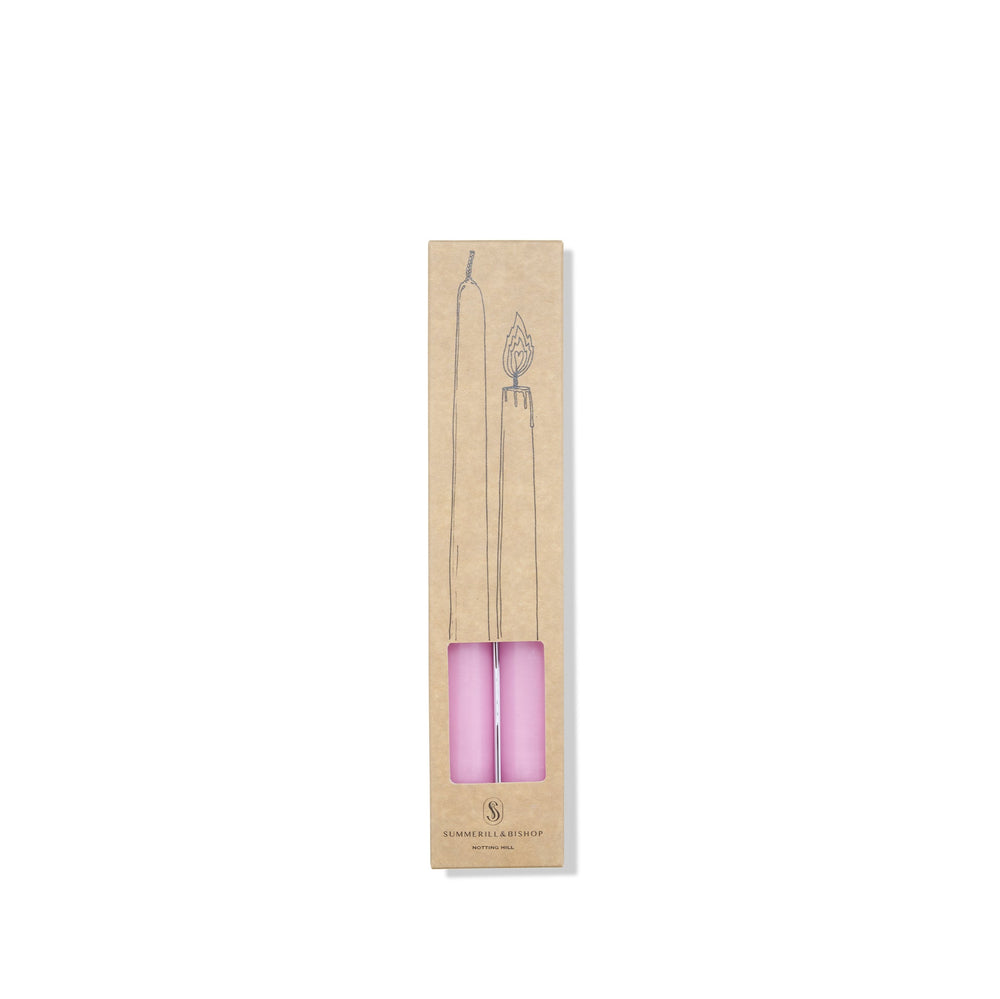 S&B Set of 2 Tapered Candles in Pink, 25cm