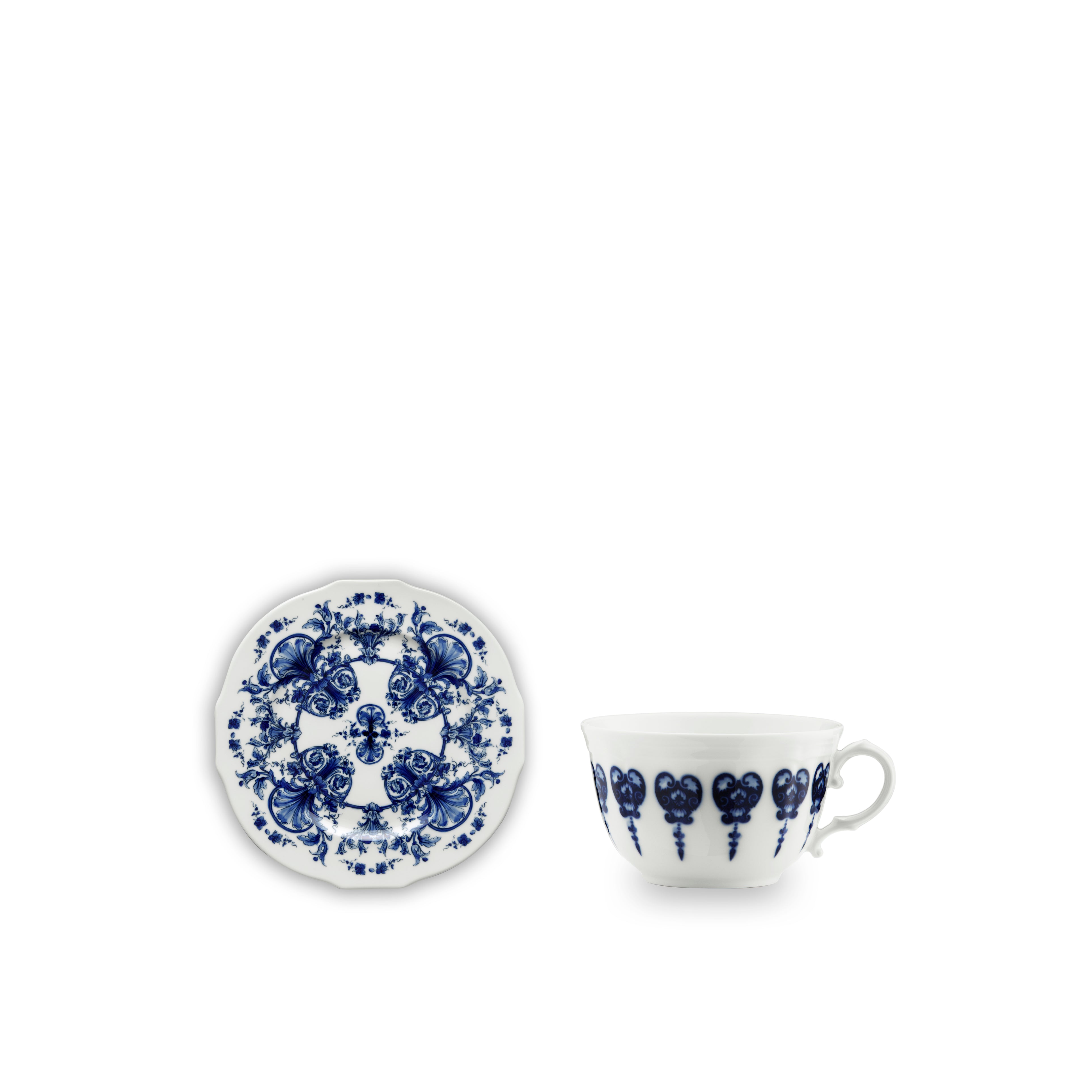 Antico Doccia Tea Cup & Saucer in Babele Blu, 9.5cm
