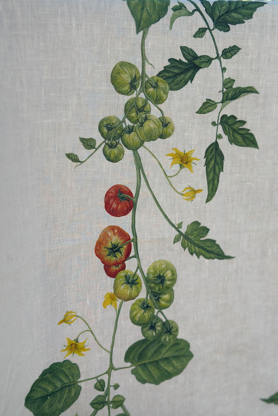 'Tomato Verte' Linen Napkin, 50x50cm