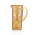 Handblown Murano Glass 'Twist' Jug in Amber with Silver Sparkle
