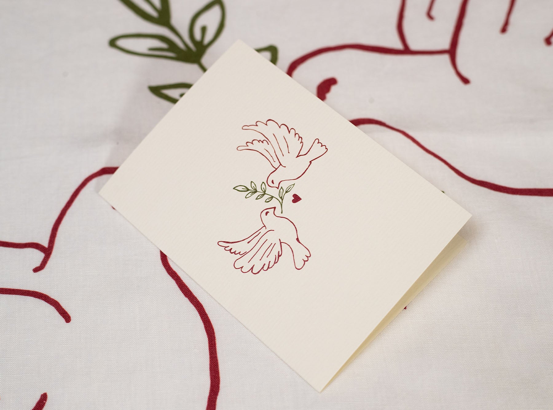 'Red Doves' Greeting Card, 15cm x 10cm (A6)