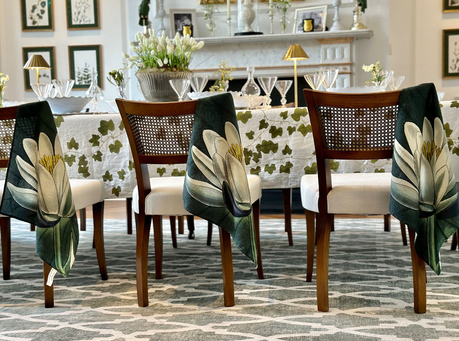 S&B x John Derian 'Water Lily' Linen Napkin, 50x50cm