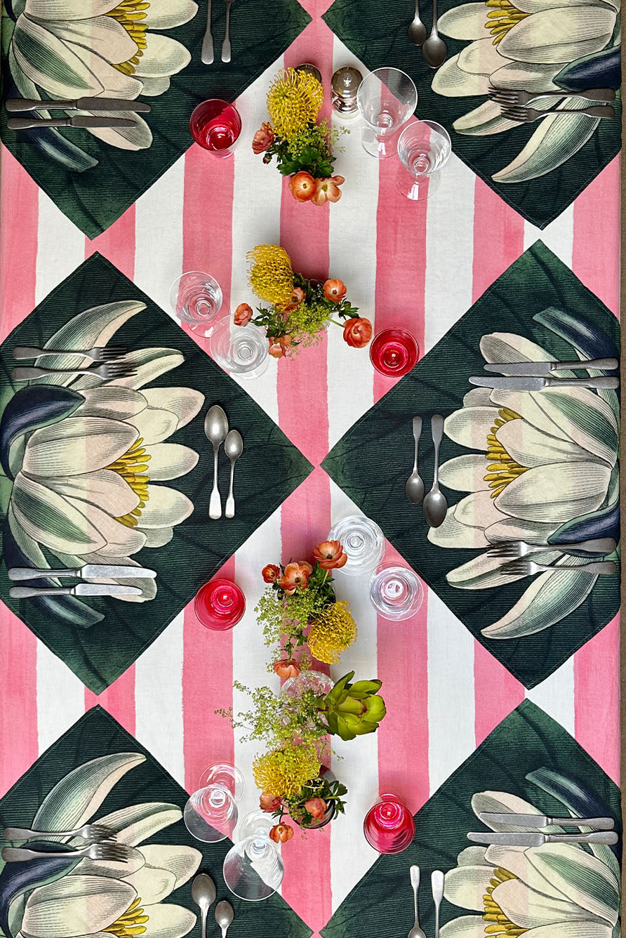 S&B x John Derian 'Water Lily' Linen Napkin, 50x50cm