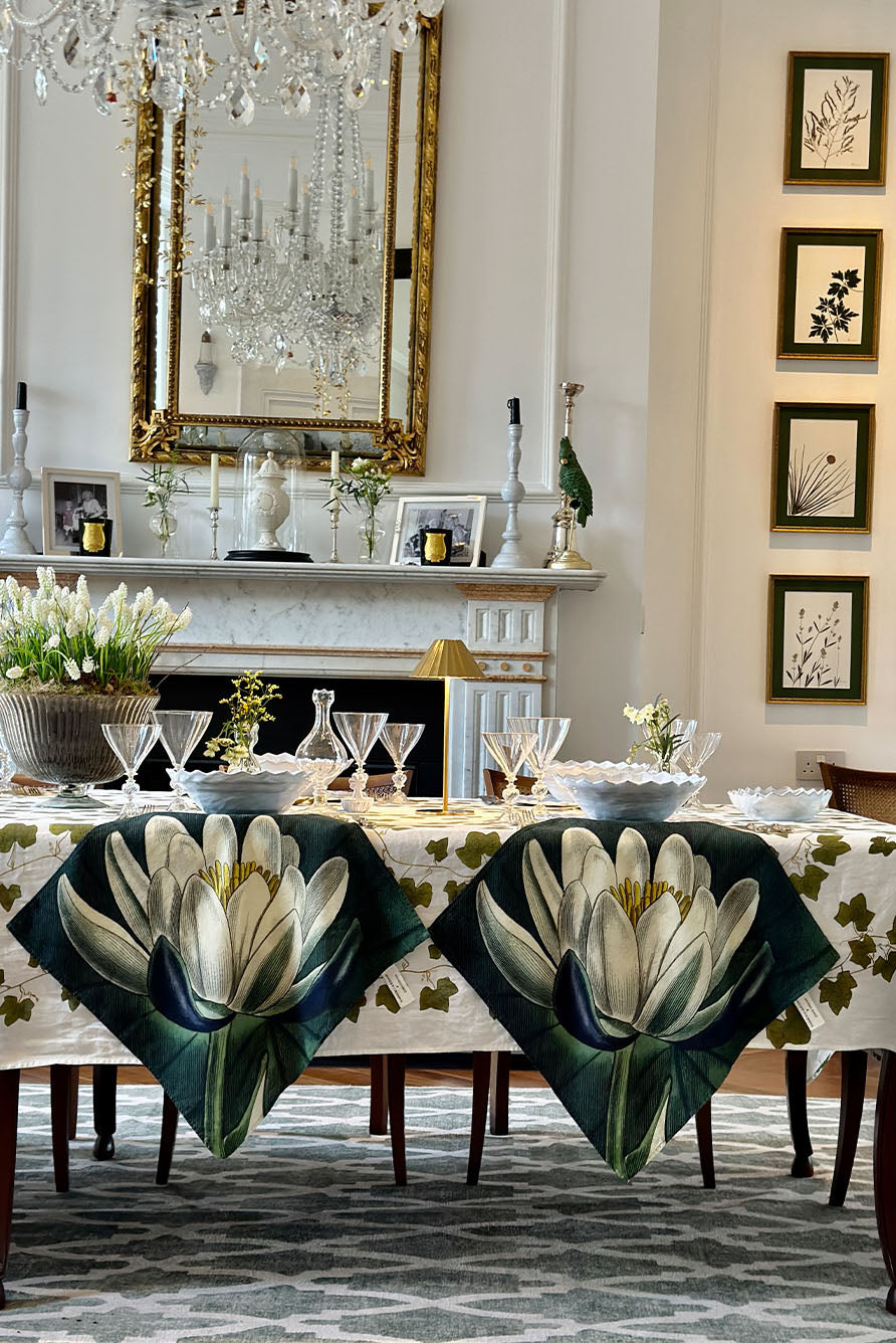 S&B x John Derian 'Water Lily' Linen Napkin, 50x50cm