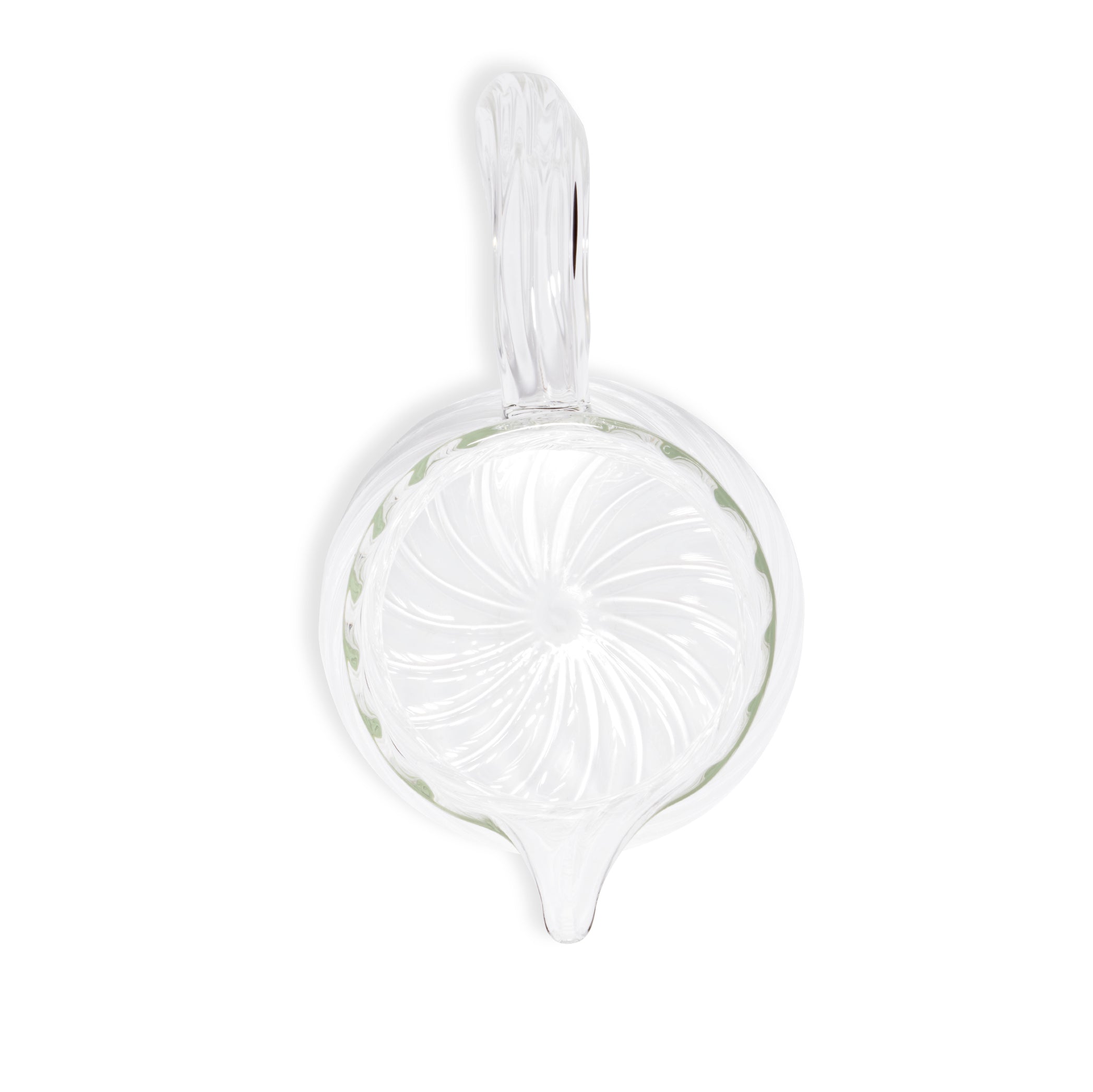 Clear Handblown Glass Swirl Water Jug, 17.5cm