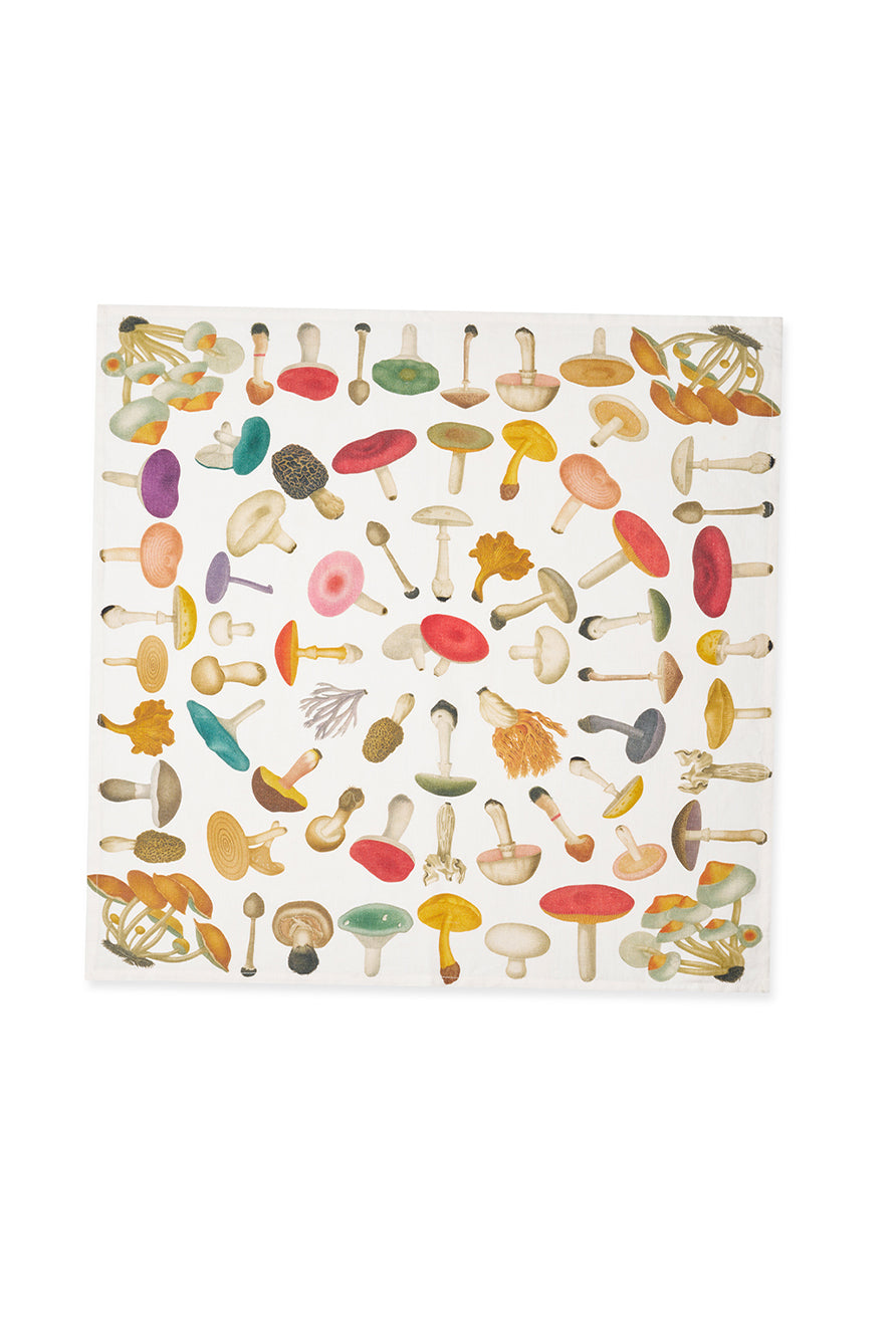 S&B x John Derian White 'Fungi' Linen Napkin
