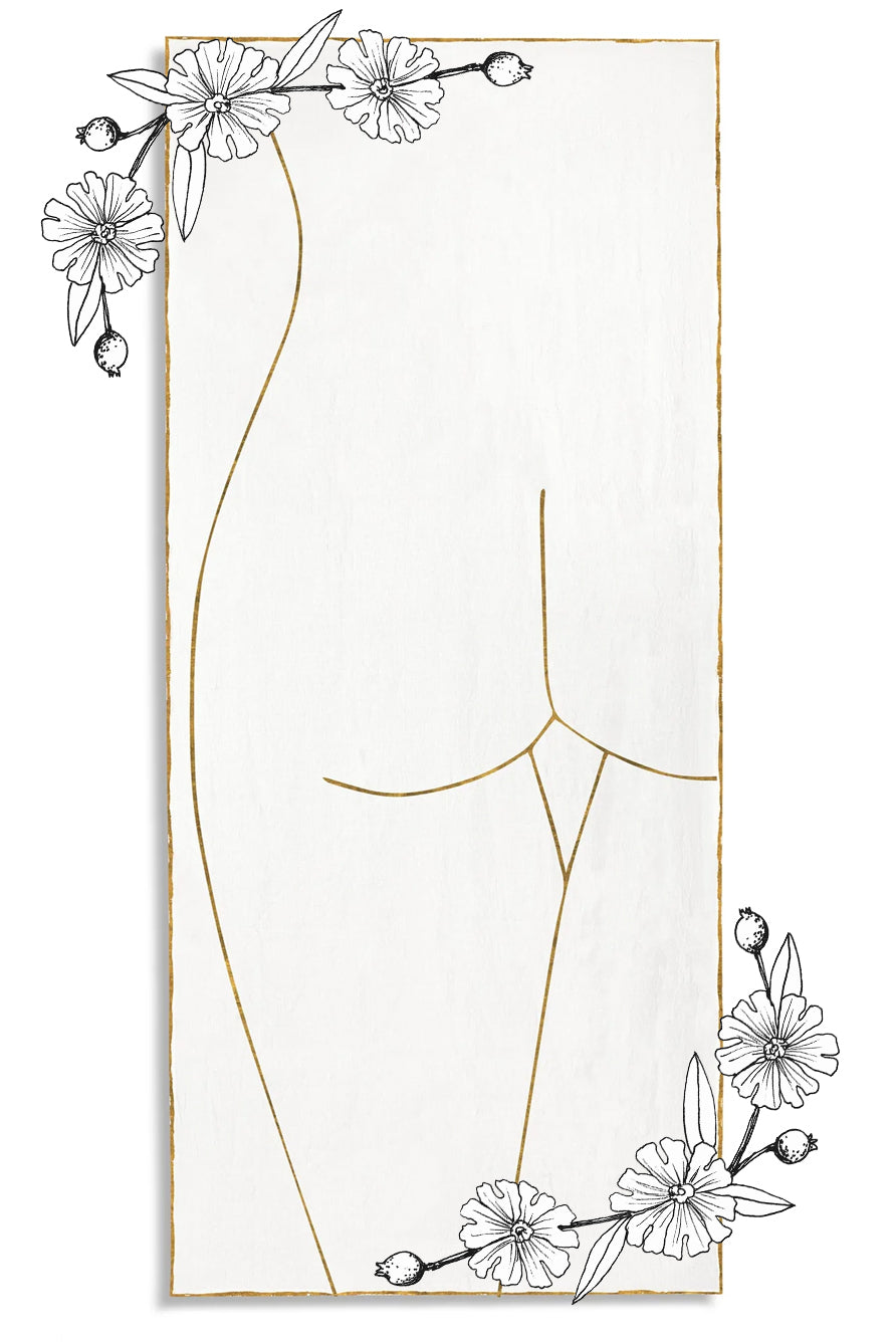 Nude Linen Tablecloth 'Female' in Gold