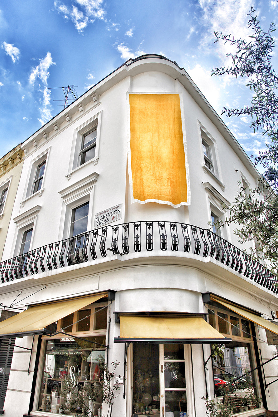 'Full Field' Linen Napkin in Lemon Yellow, 50x50cm