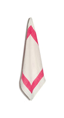 Cornice Linen Napkin in Fuchsia Pink, 50x50cm