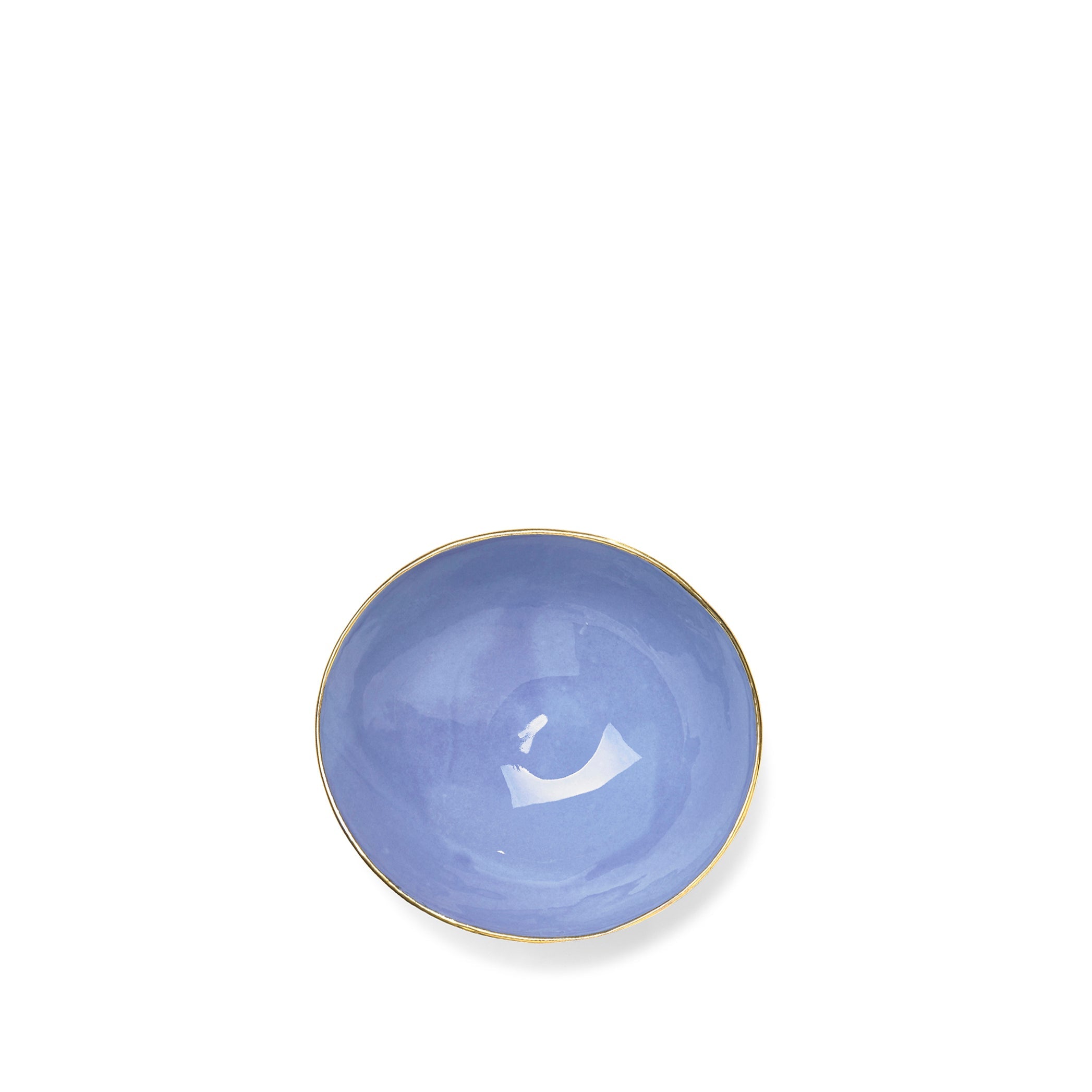 Blue Ceramic Bowl with Gold Rim, 16cm