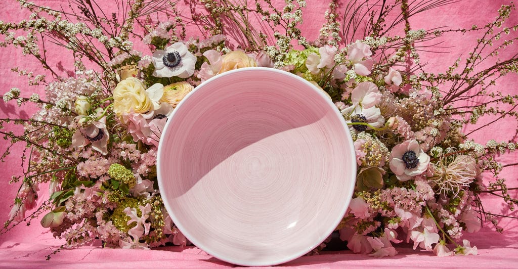 S&B 'Brushed' Ceramic Side Plate in Pastel Pink, 21cm