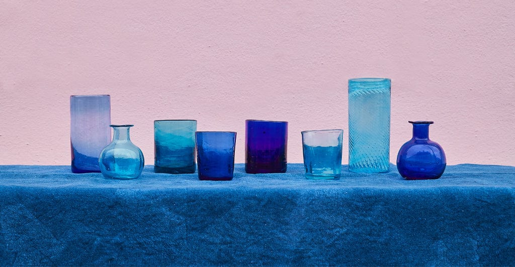 Handblown Glass Square Vase with Handle in Clear, 10cm