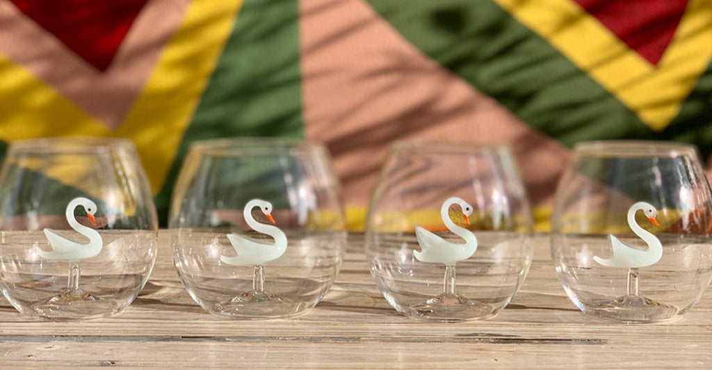 Handblown Murano Swan Glass