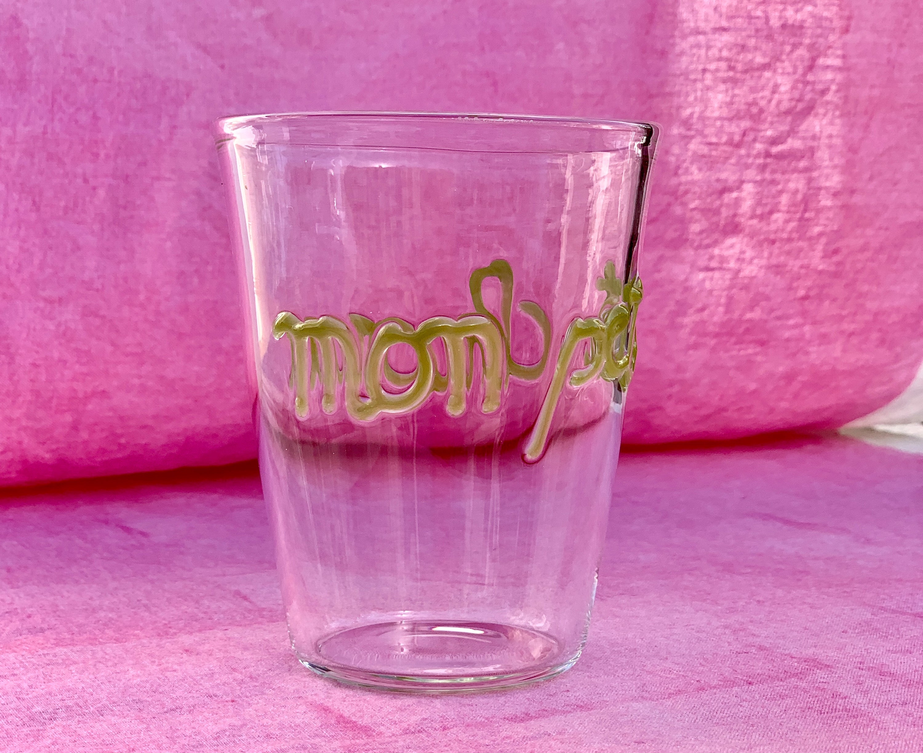 Handblown Glass "Mon Petit Chou" (My Sweetheart) Tumbler