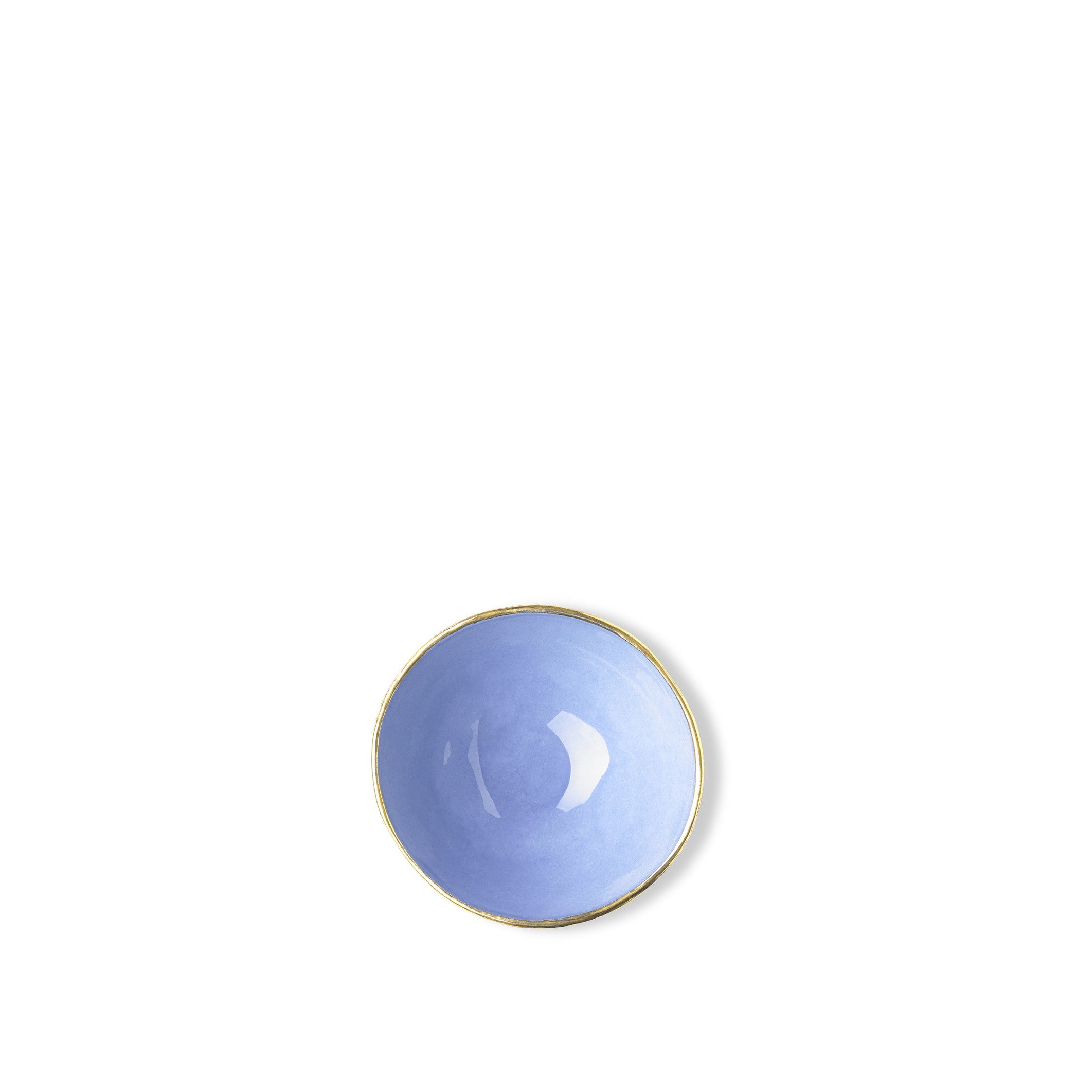 Small Blue Ceramic Bowl with Gold Rim, 6cm