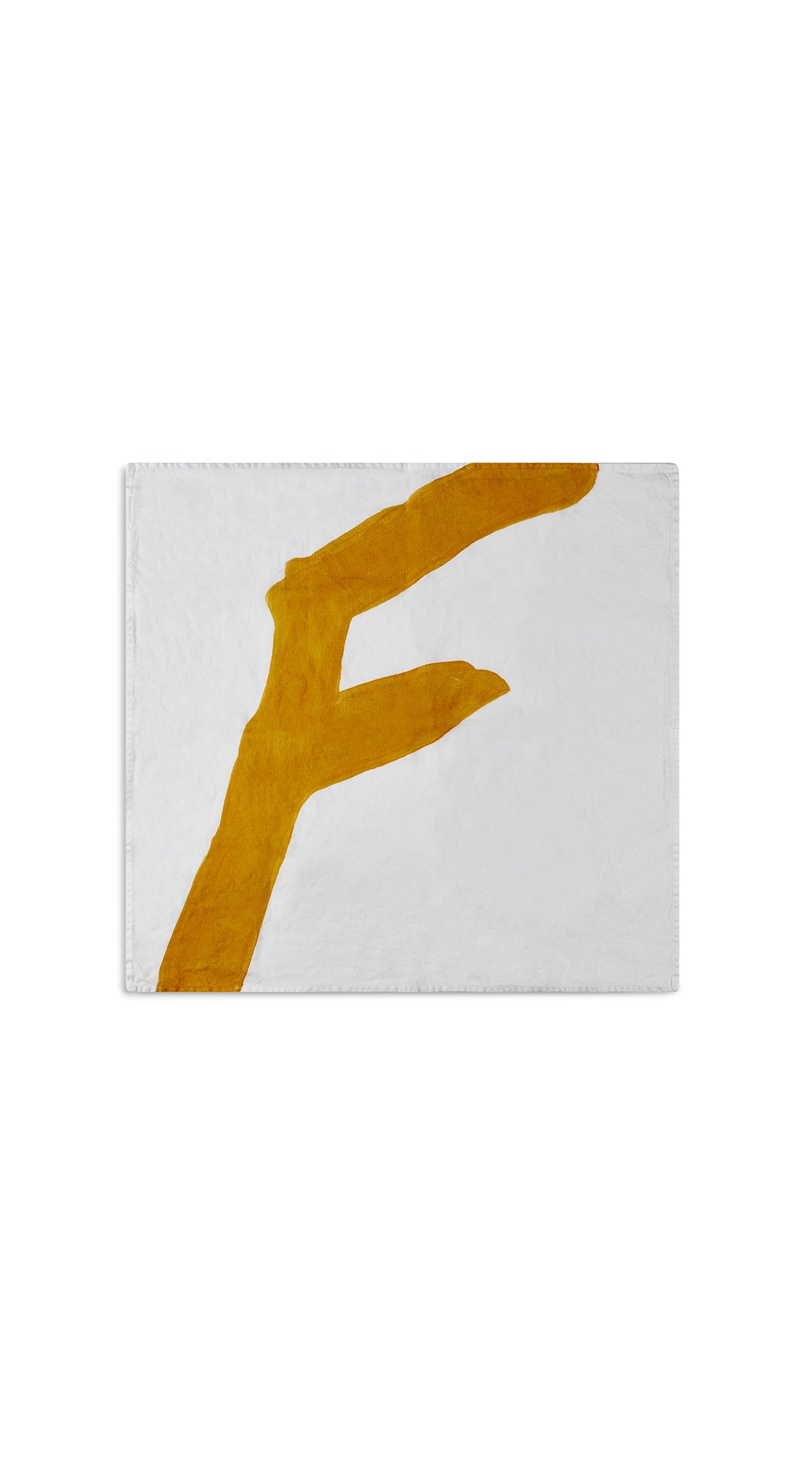 Alphabet Napkin 'F' in Mustard Yellow, 50x50cm
