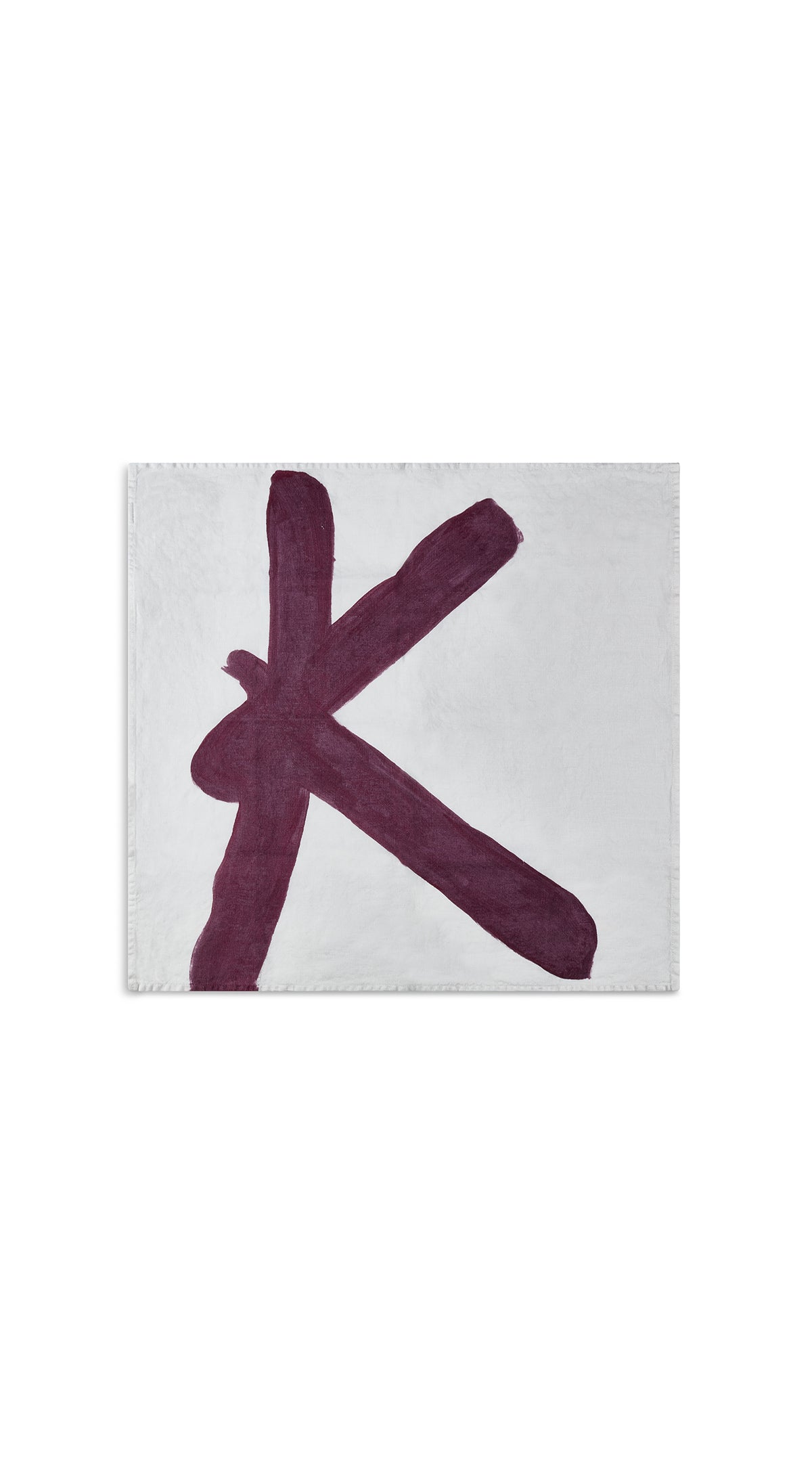 Alphabet Napkin 'K' in Grape Purple, 50x50cm